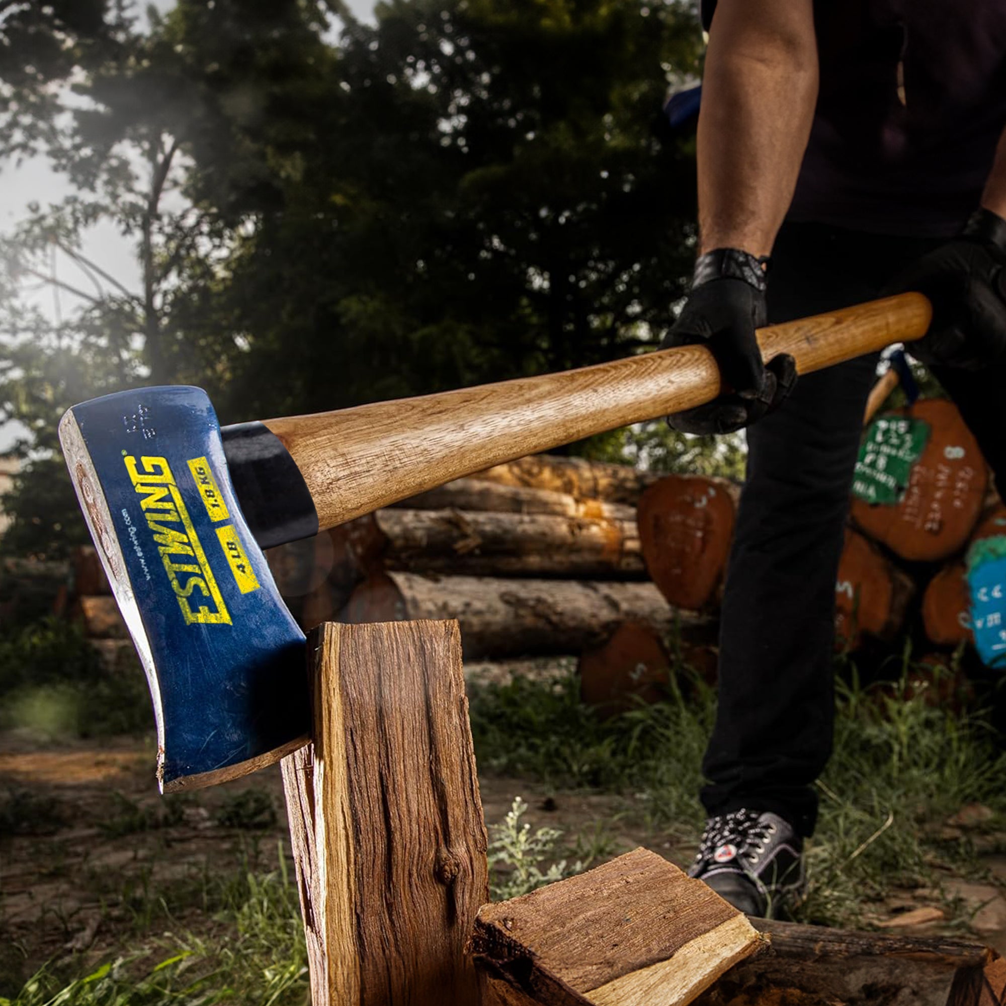 ESTWING 4 Pound 36 Inch Axe w/American Hickory Handle for Cutting and Splitting - VMInnovations
