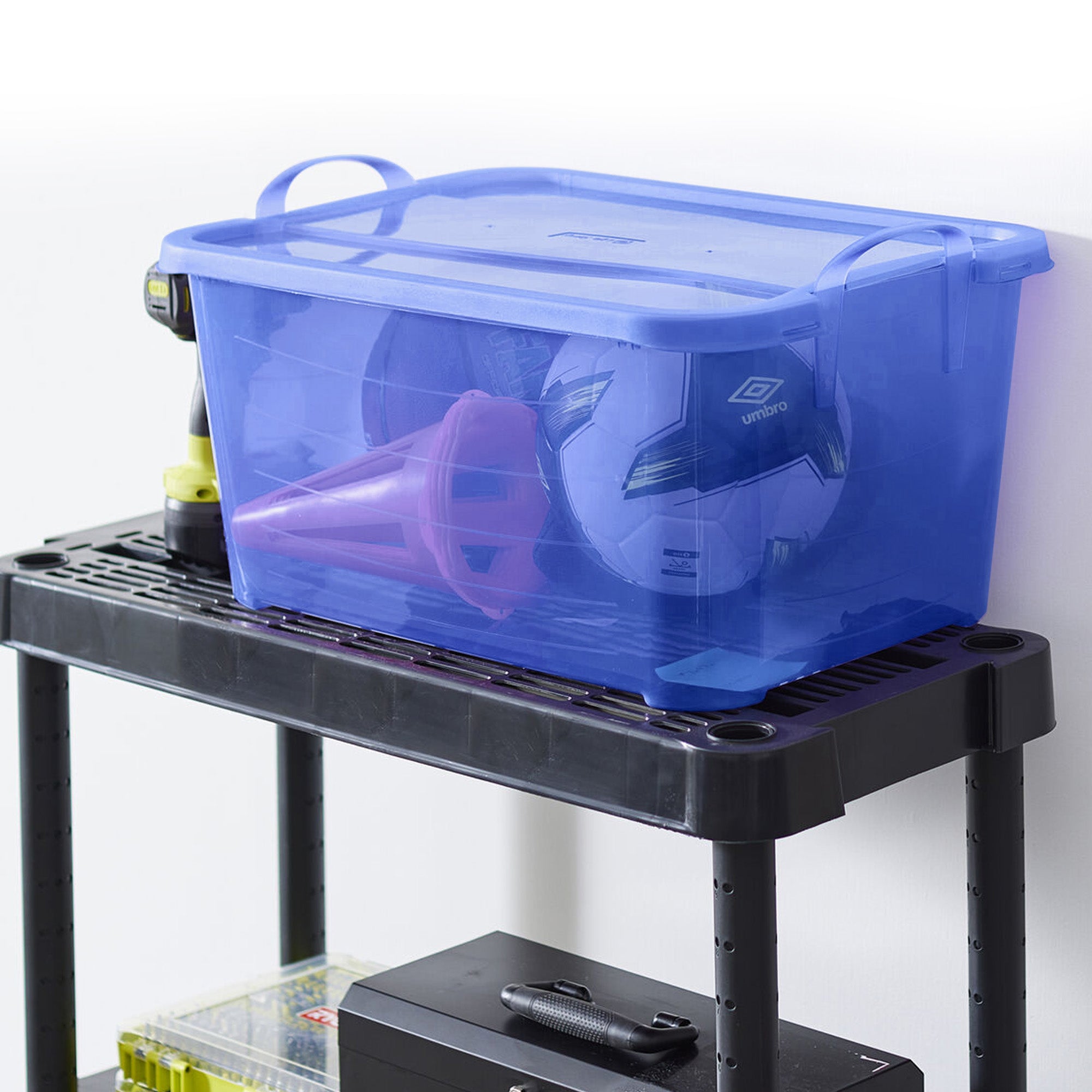Life Story Blue Closet Organization & Storage Box Container, 55 Quart (4 Pack)