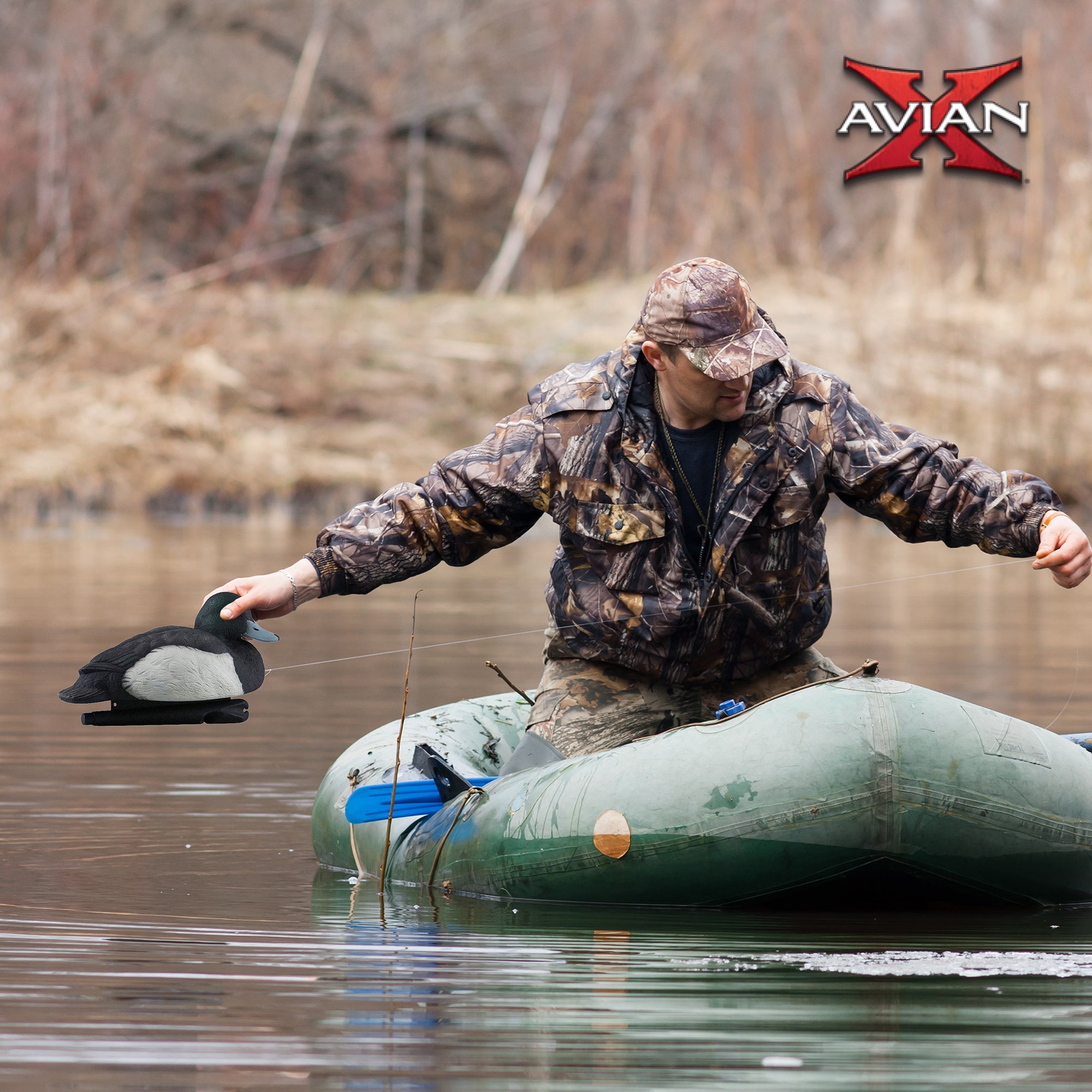Avian X Topflight Blue Bills Duck Decoys with Weight Forward Swim Keel, Set of 6