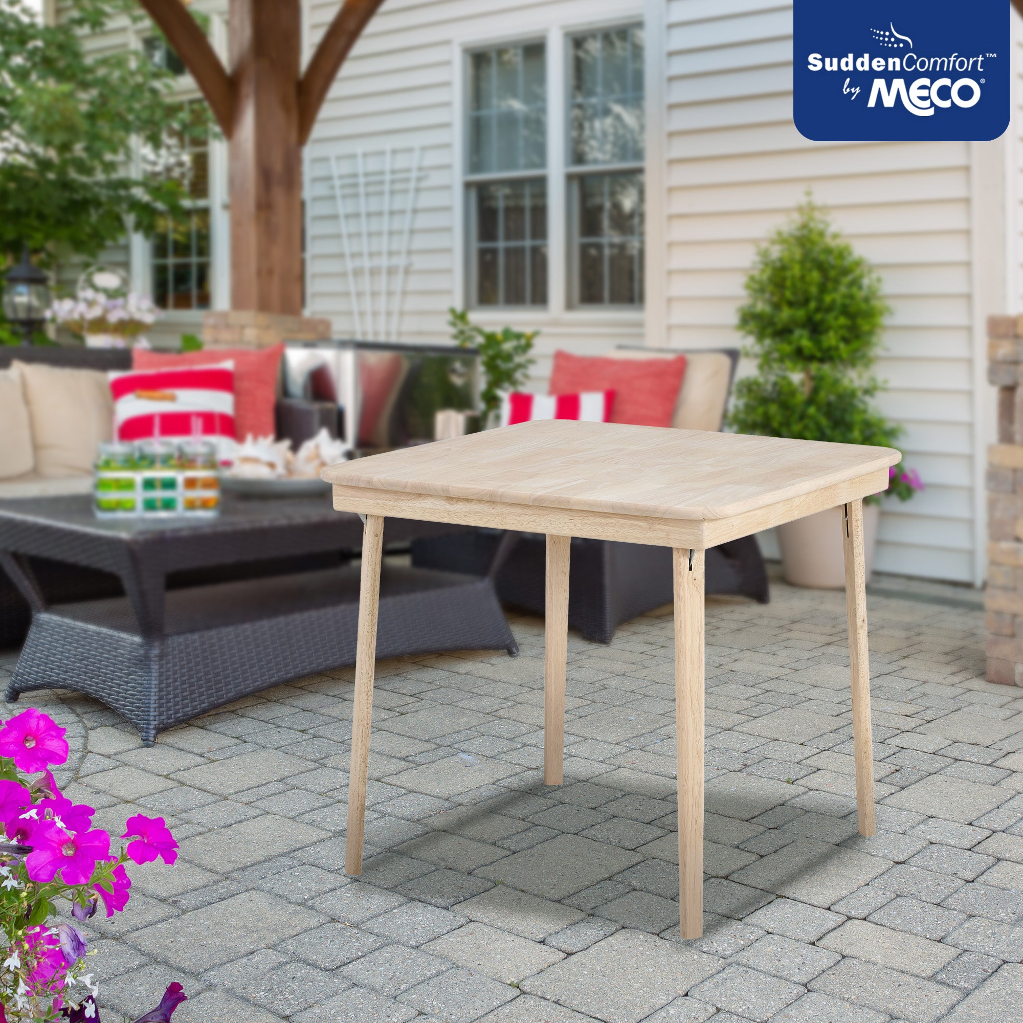 Stakmore Straight Edge Solid Wood Folding Card Table, Unfinished Frame (Used) - VMInnovations