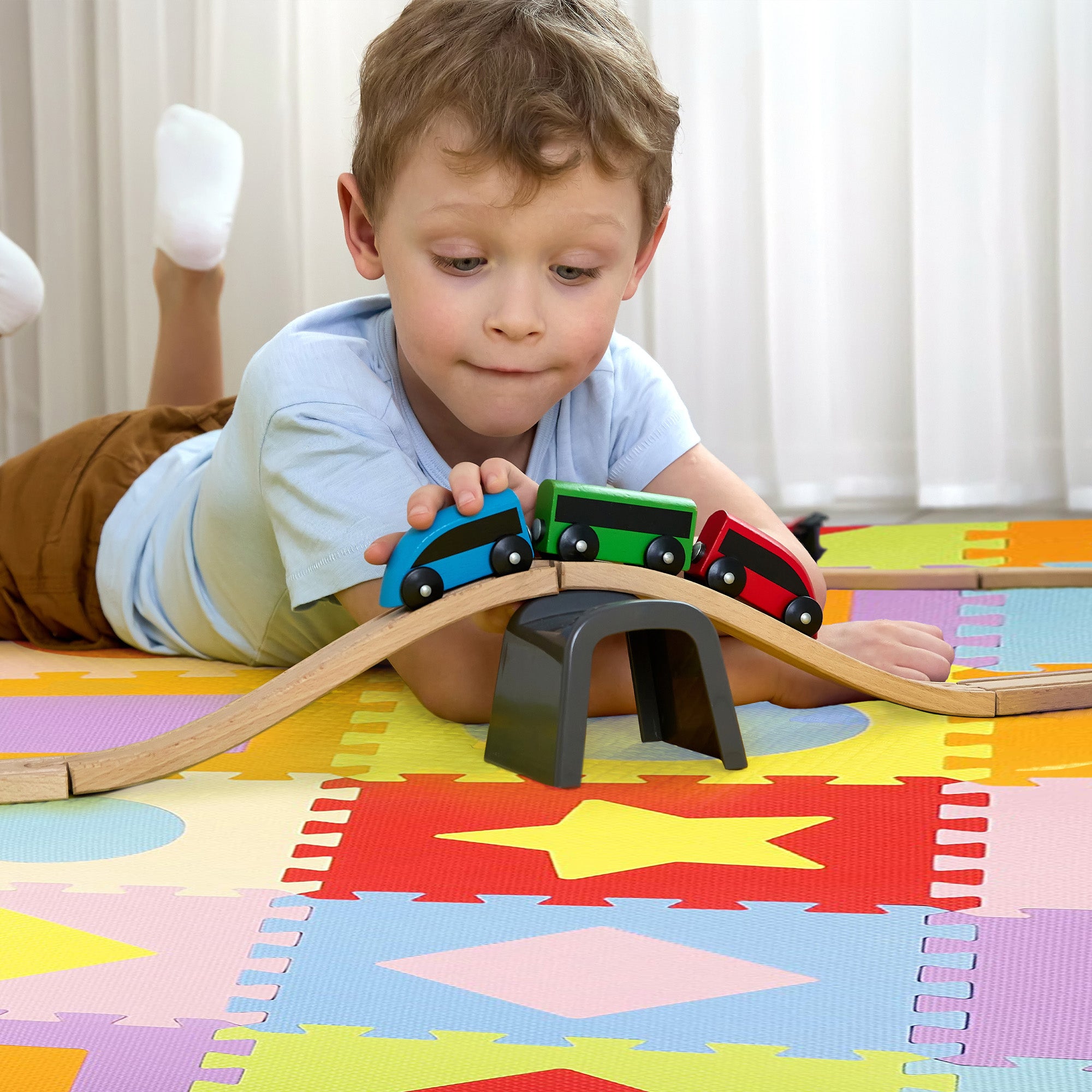 BalanceFrom 9 Color Thick Interlocking Shape Puzzle Foam Play Mats, 36 (Used) - VMInnovations