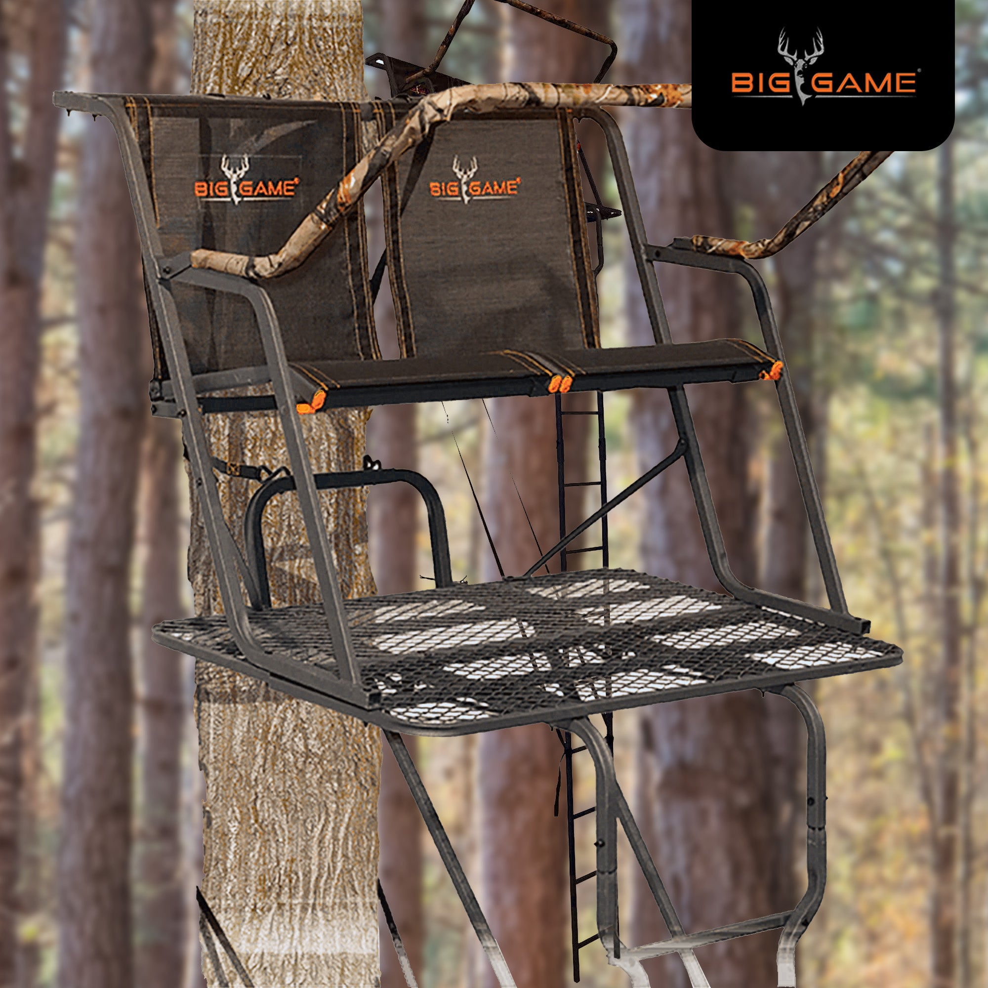 Big Game Spector XT Lightweight Portable 2 Hunter Tree Ladder Stand (Open Box) - VMInnovations