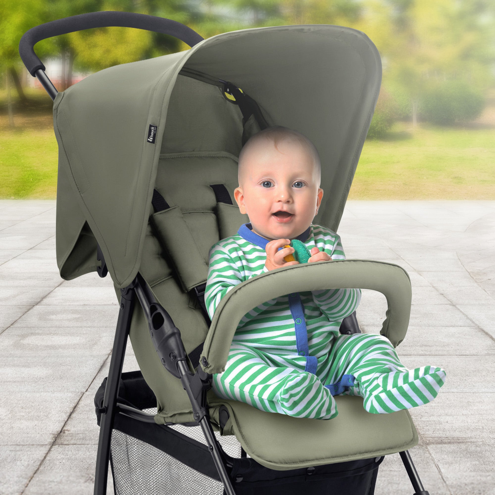 hauck Sport T13 Lightweight Compact Foldable Stroller, Dark Olive (Open Box)