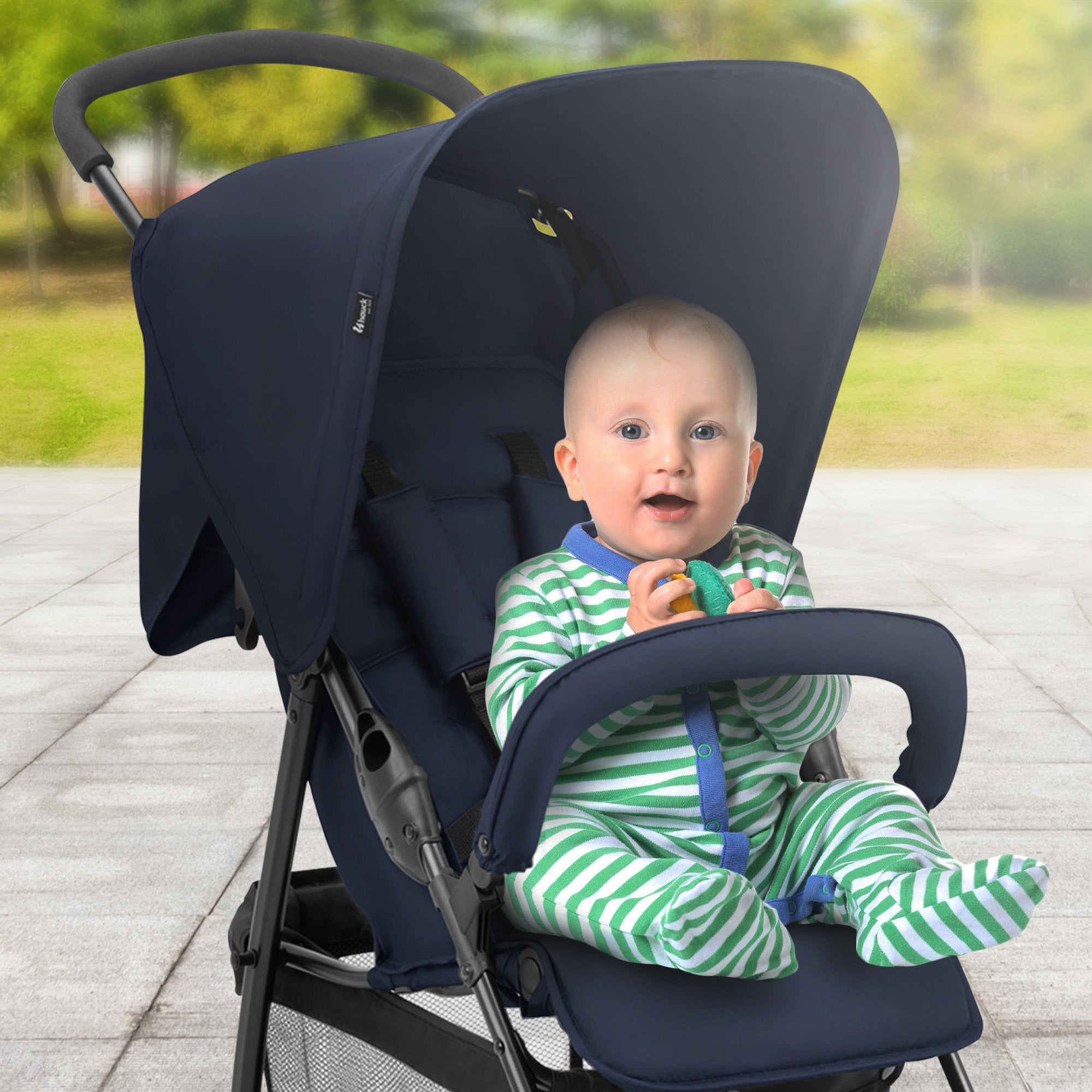 hauck Sport T13 Lightweight Compact Foldable Stroller Push Chair Dark Blue(Used)