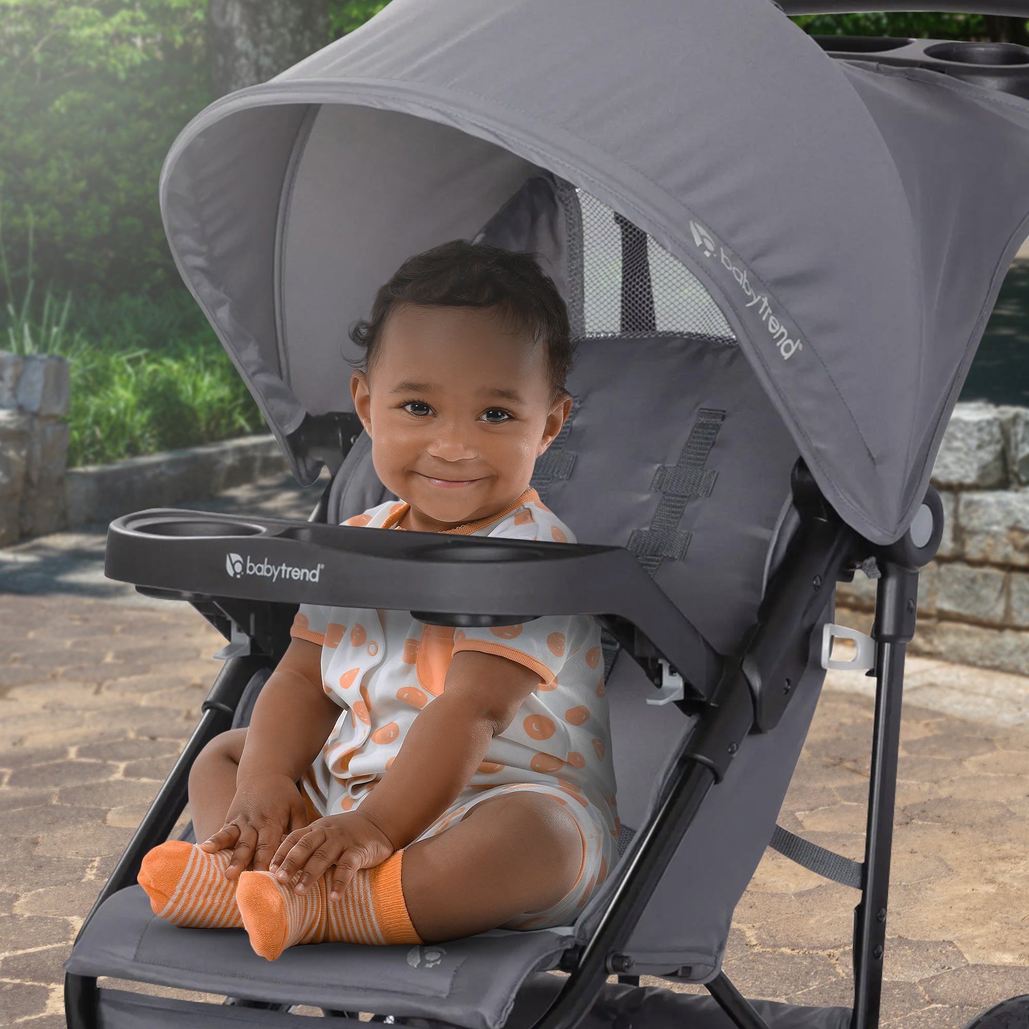 Baby Trend Travel Stroller with Seat, Locking Swivel Wheel, Journey Jogger, Grey - VMInnovations