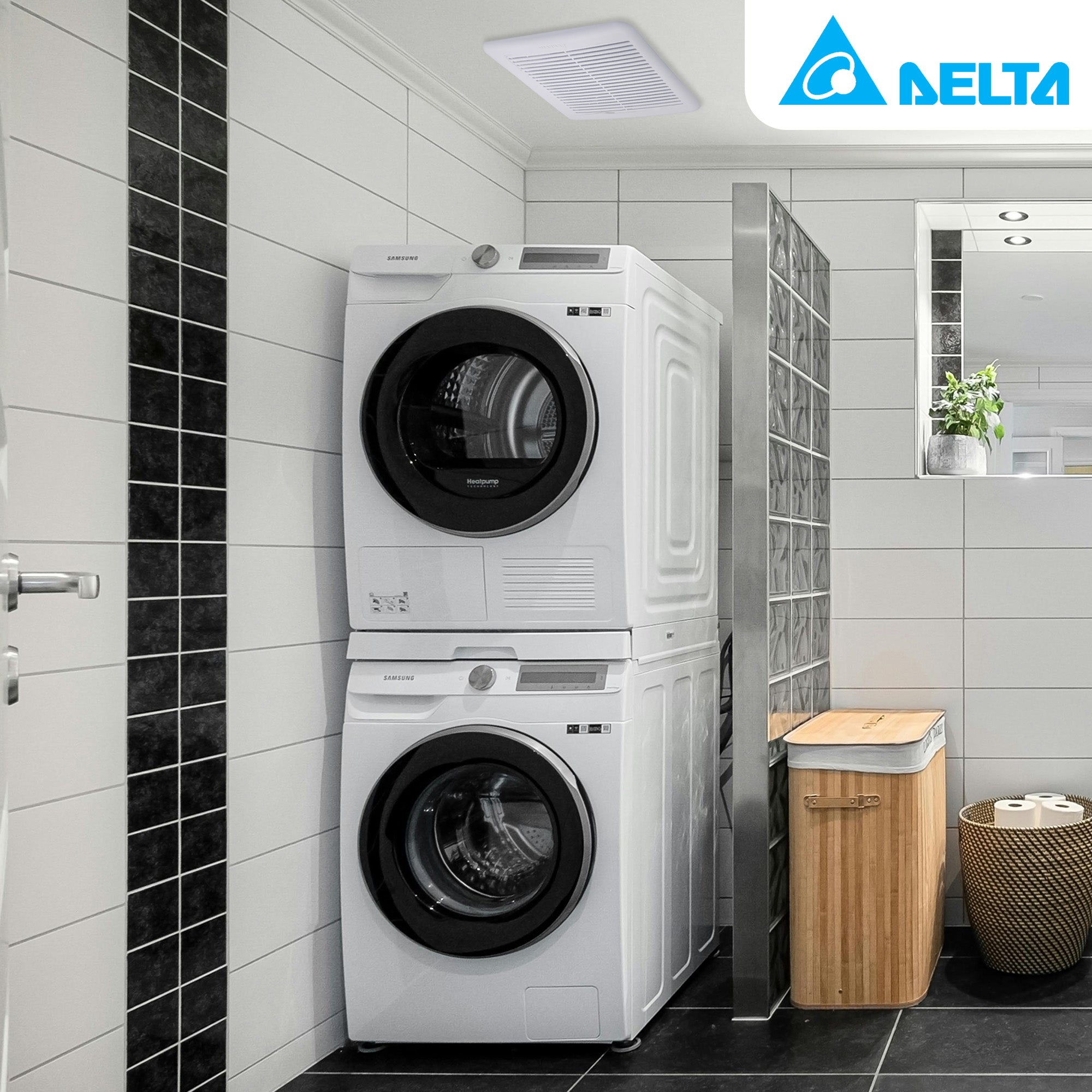 Delta Breez GreenBuilder Ventilation Bath Fan 80CFM with Humidity Sensor, White - VMInnovations