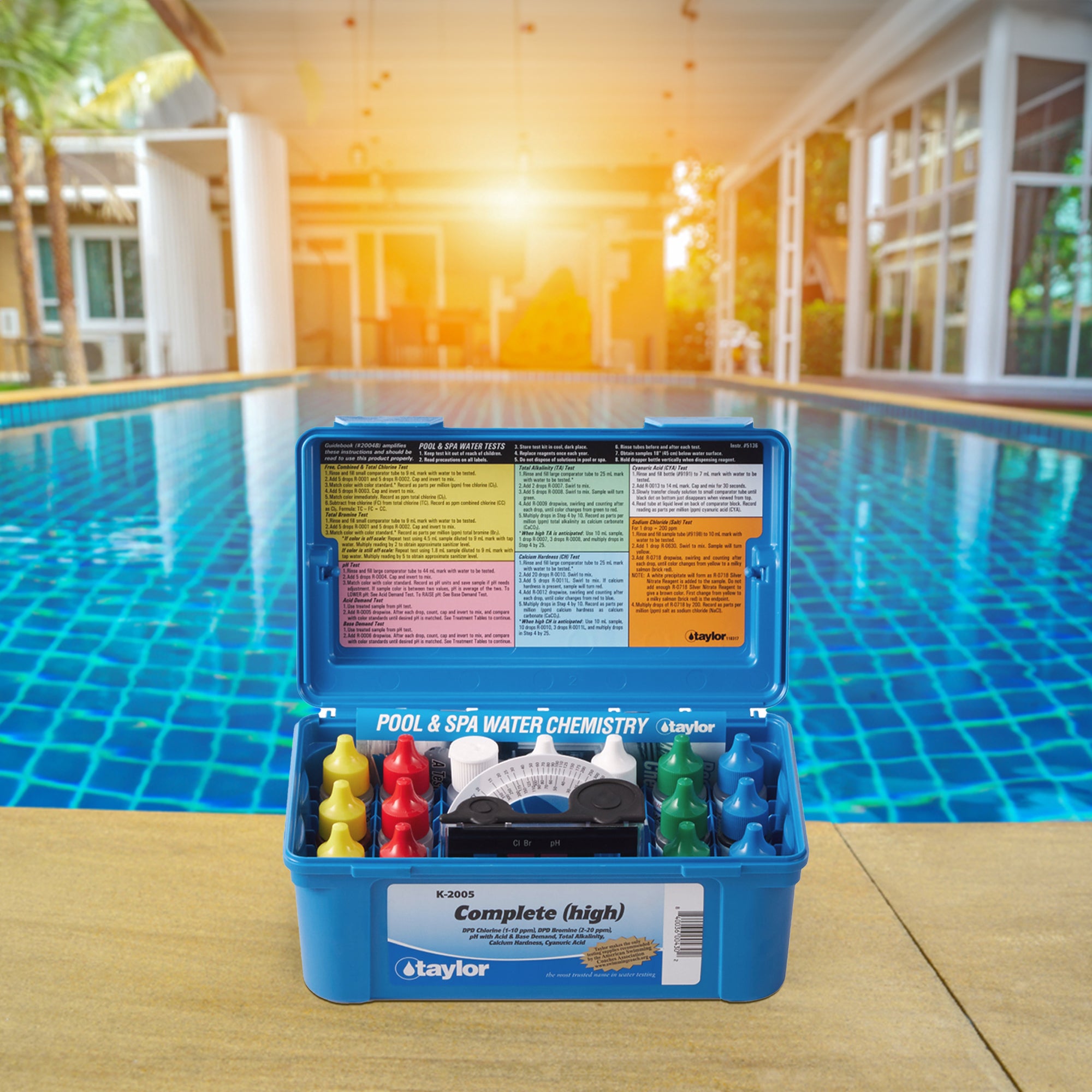 Taylor K2005 Swimming Pool Chlorine Bromine Alkalinity Hardness pH DP Test Kit - VMInnovations