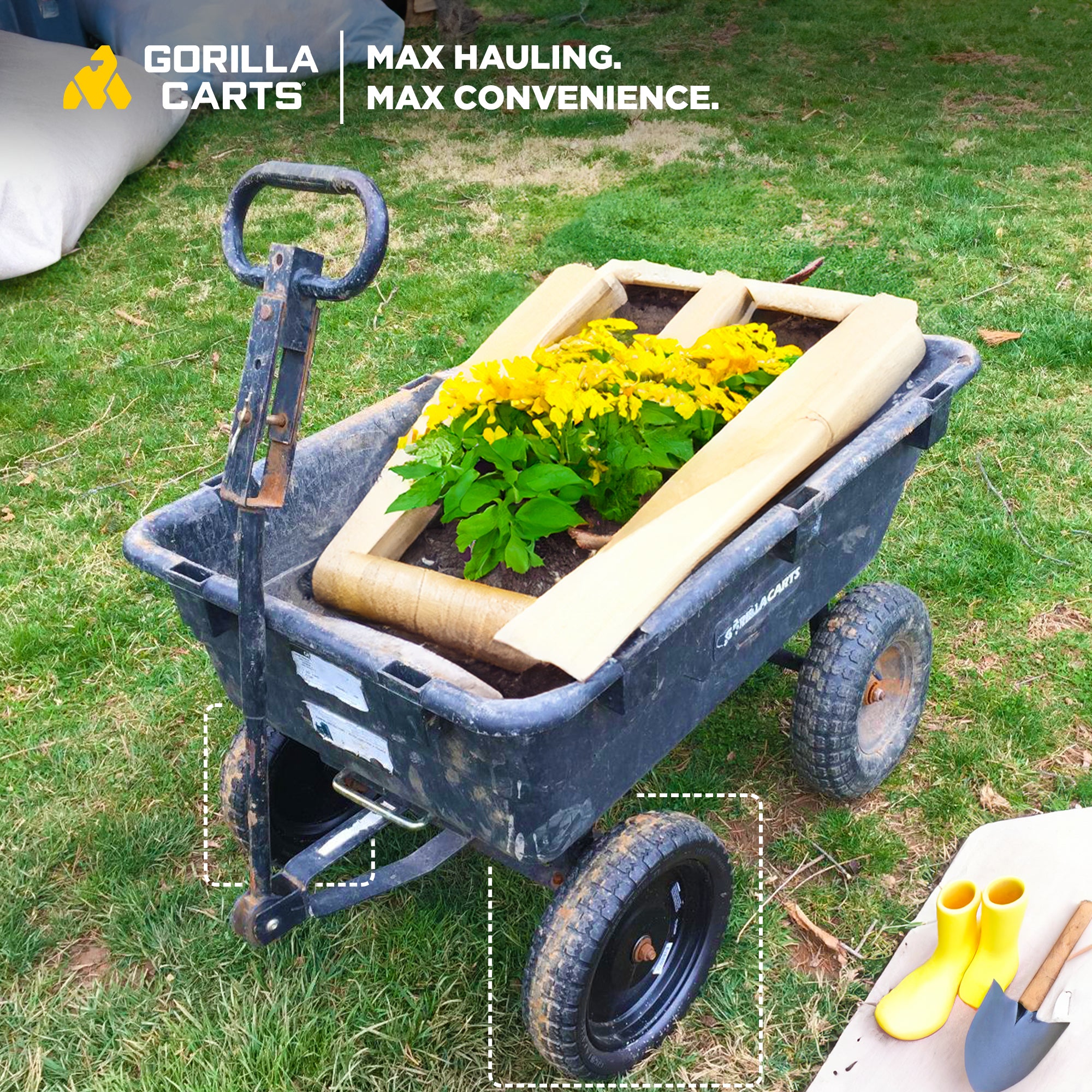 Gorilla Carts 13 Inch No Flat Replacement Tire Cart, 2 Pack (Open Box) - VMInnovations