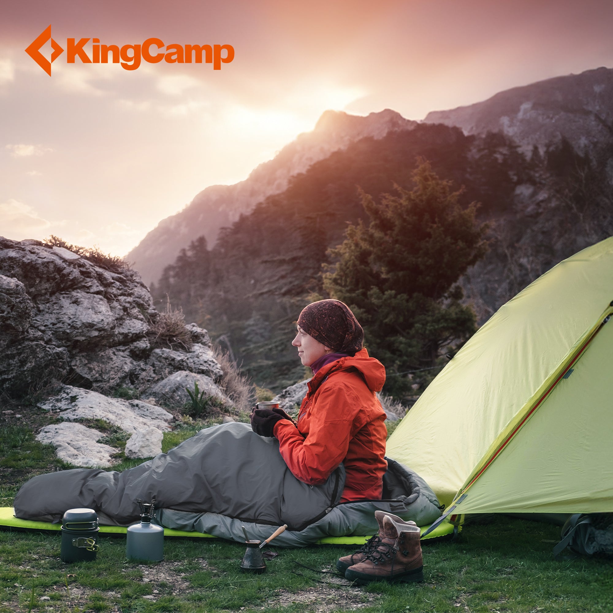 87x59" 2 Person 20 Degree Family Couple Sleeping Bag w/2 Pillows, Grey (Used) - VMInnovations