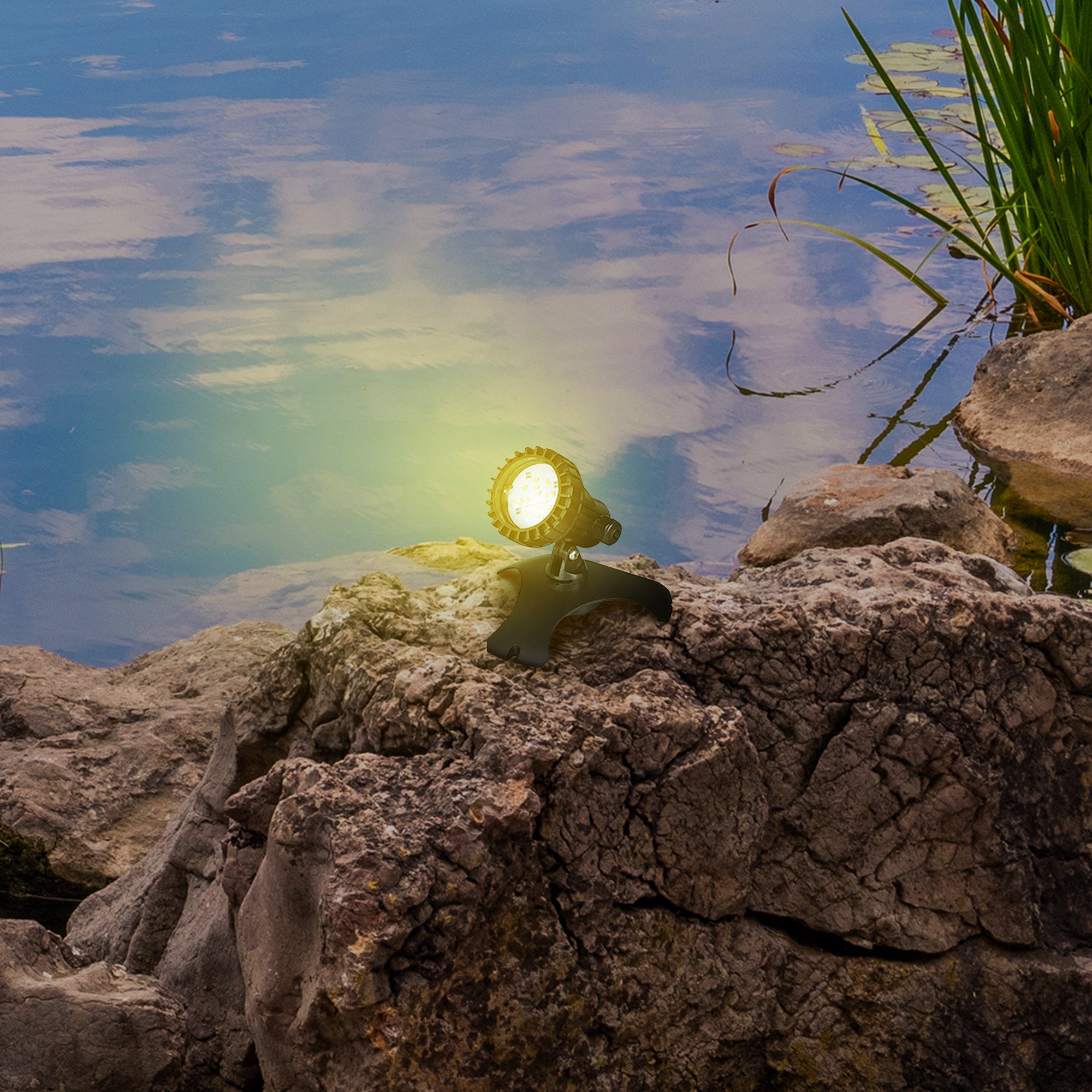 Pondmaster 2.0w LED Fountain Light w/Transformer & 4 Colored Discs (Open Box) - VMInnovations