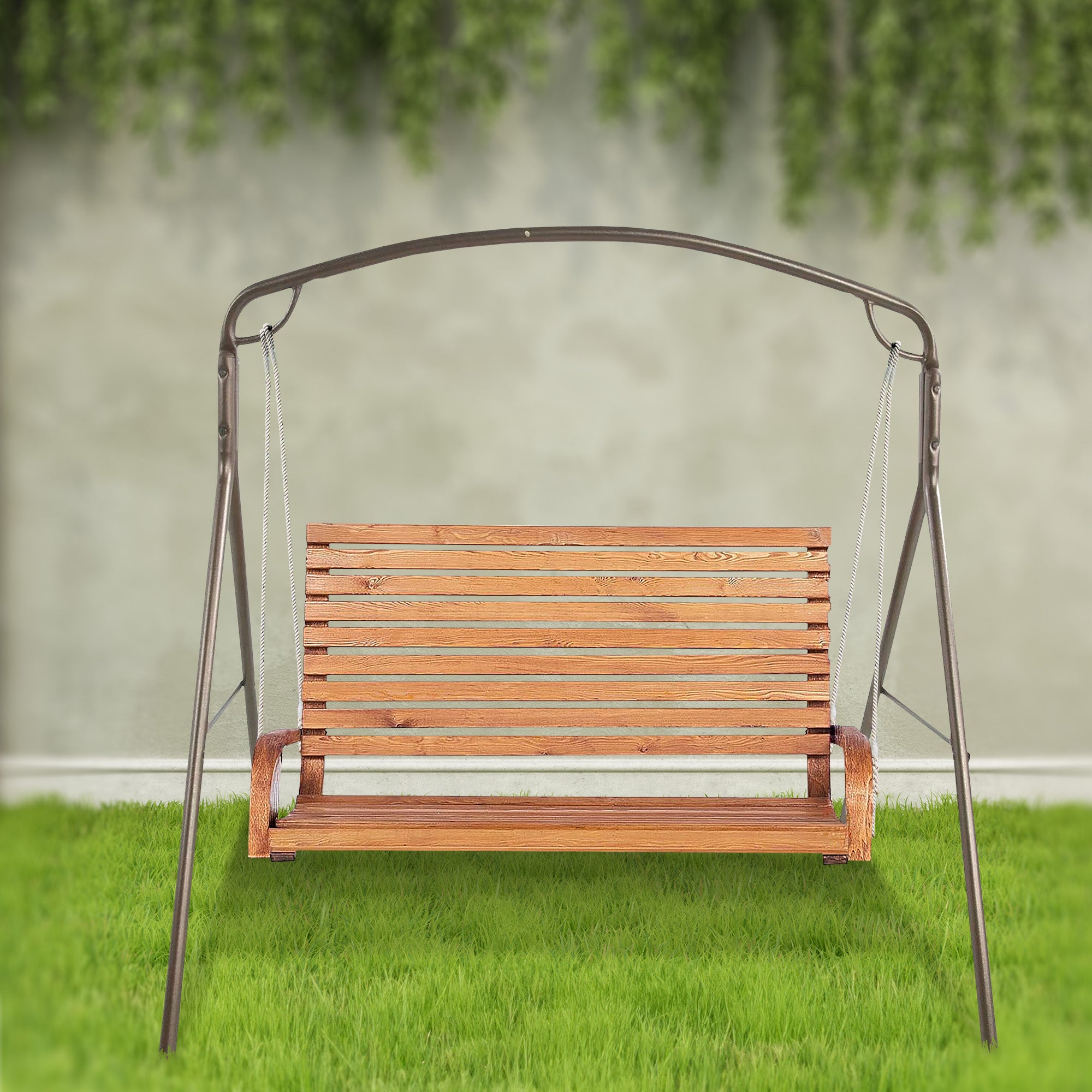 Woodlawn Patio Swing Frame with Steel Tubing and Powder Coated Finish, Bronze - VMInnovations