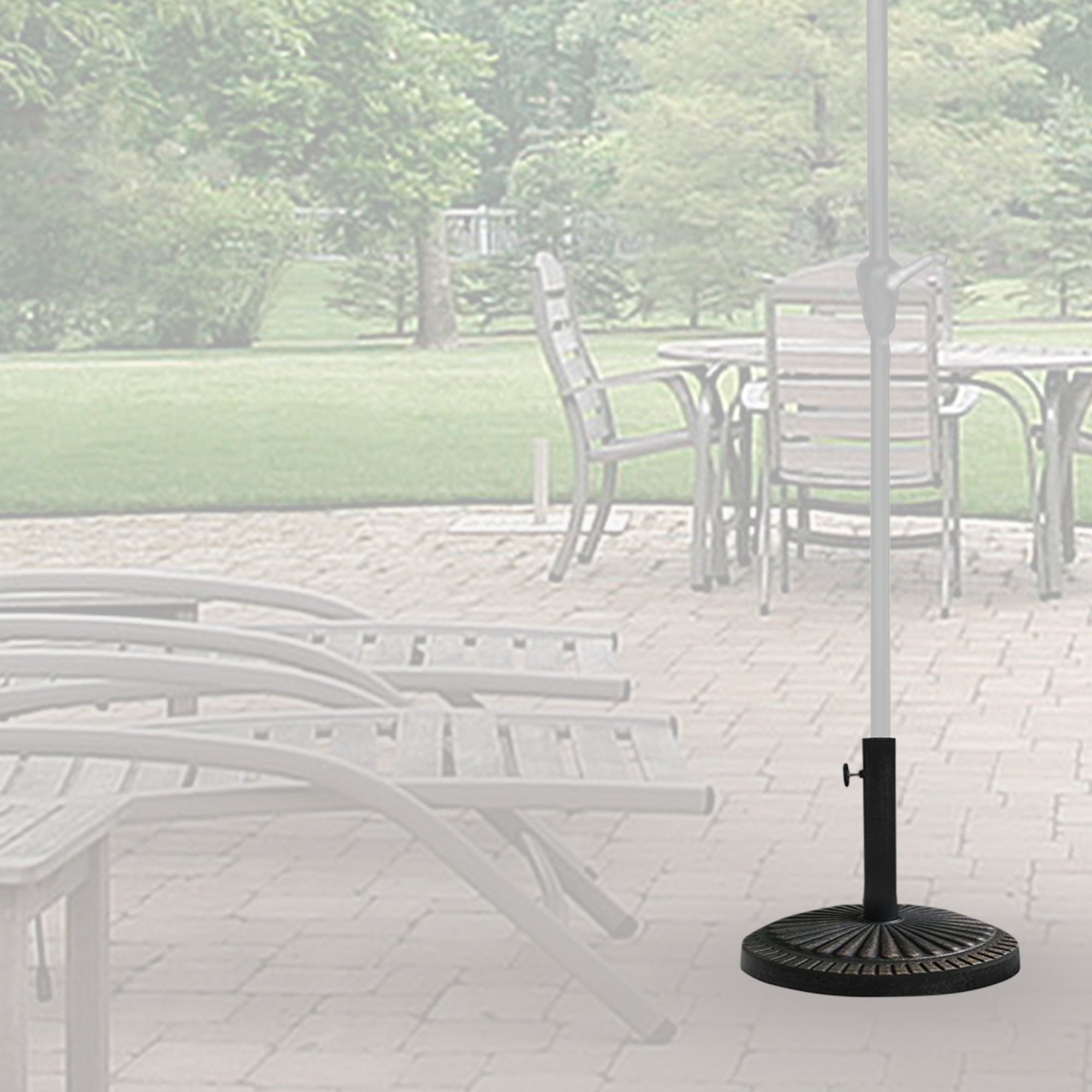 Four Seasons Courtyard 22 Inch Umbrella Base Fits Up To 2" Umbrella Pole, Bronze - VMInnovations
