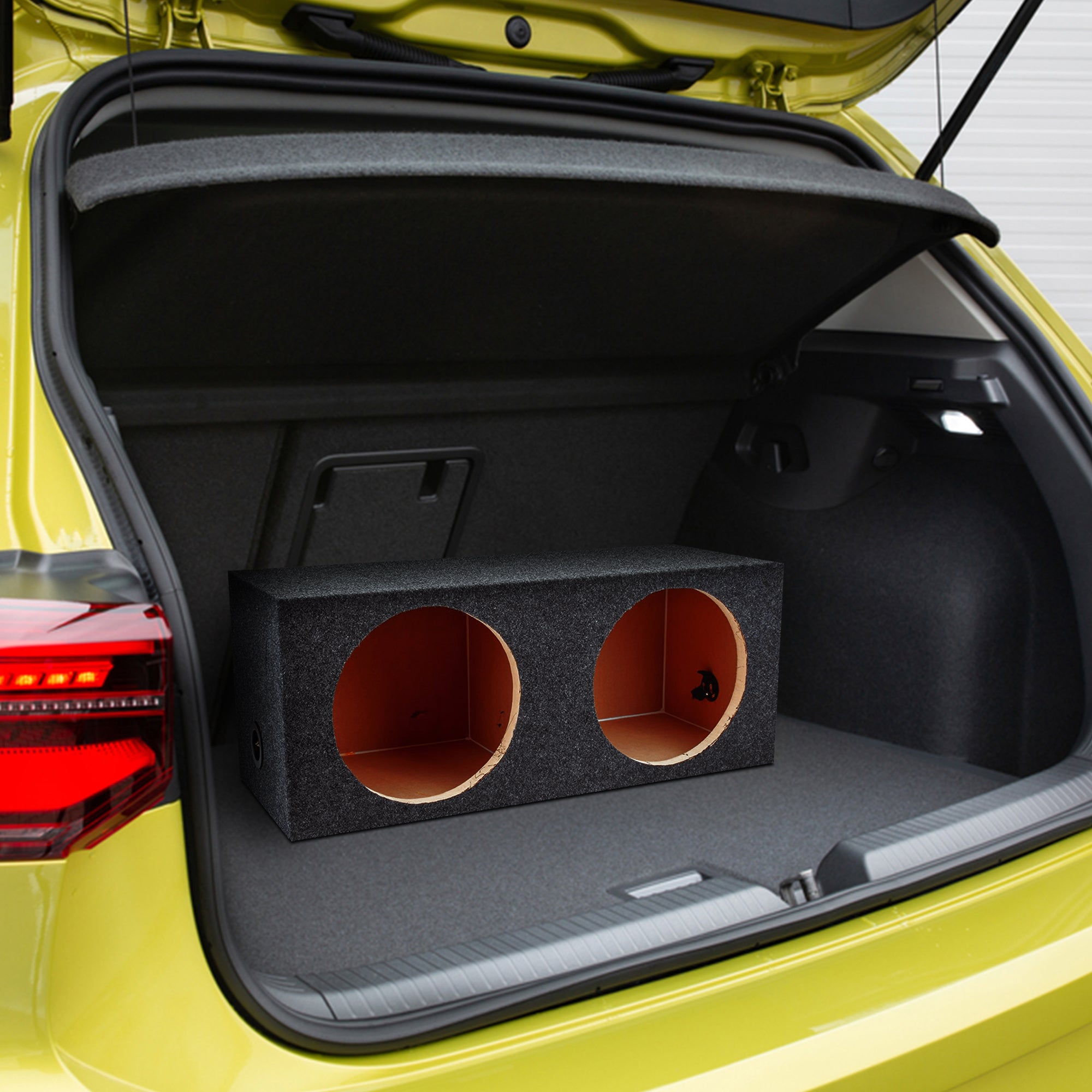 QPower 12" Heavy-Duty Dual Vehicle Subwoofer Enclosure Woofer Box, Gray (Used) - VMInnovations
