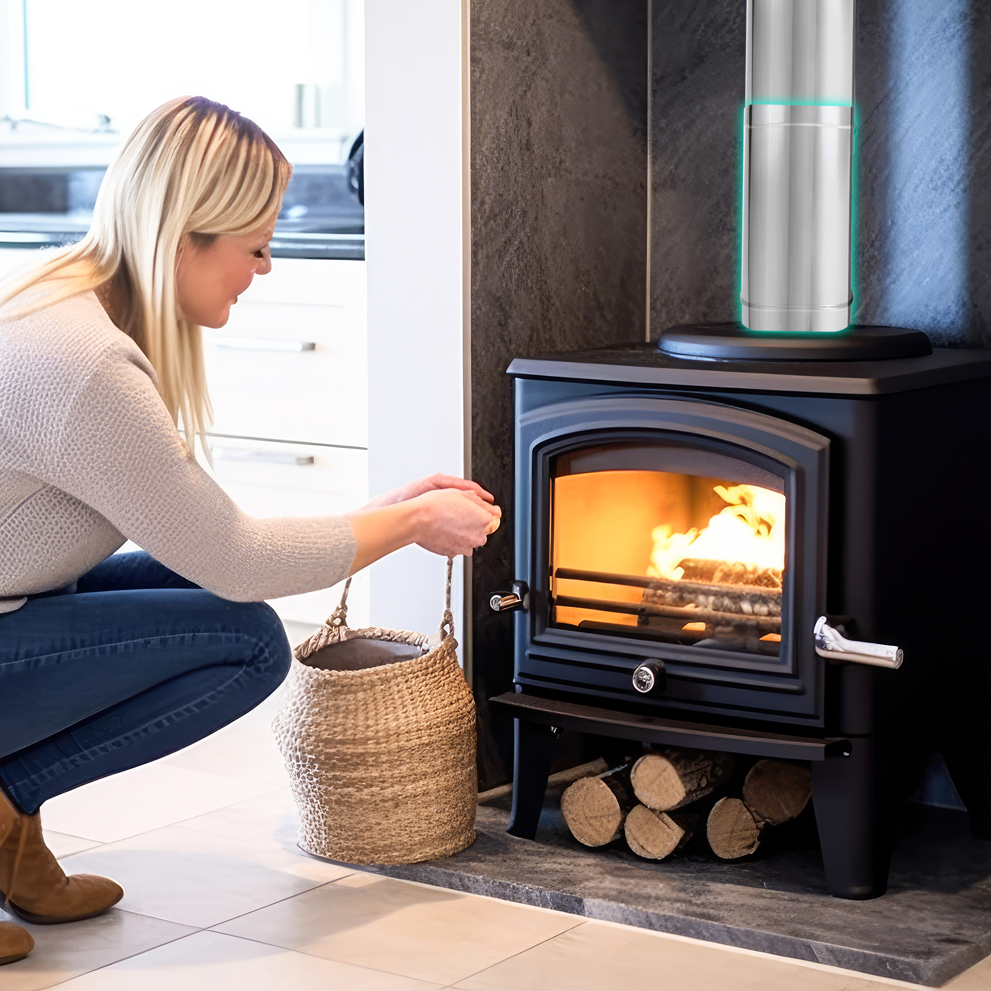 DuraVent DuraBlack 24x6" Stainless Steel Single Wall Stove Pipe Silver(Open Box) - VMInnovations