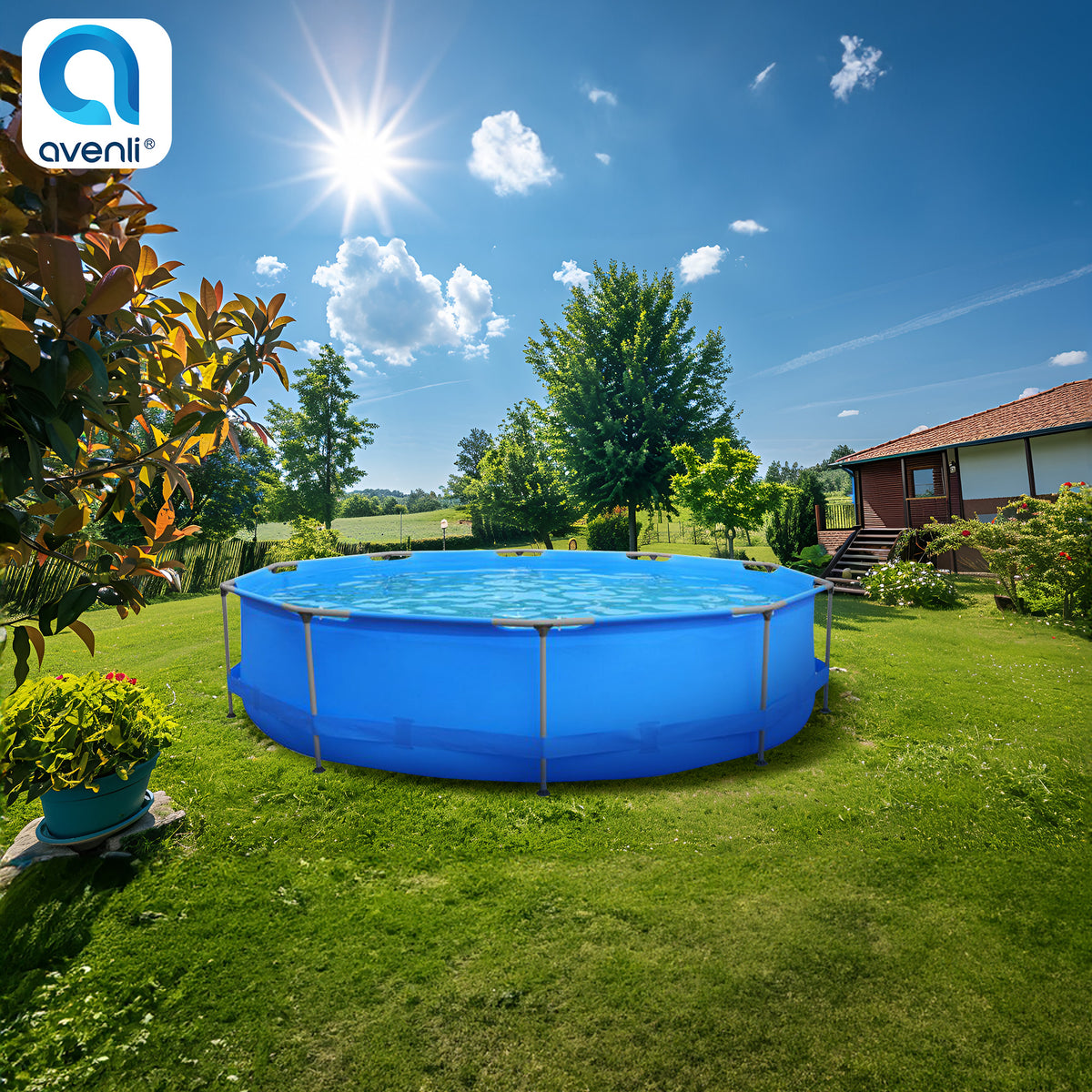 Round 12 Ft Wide 30 In Tall 1,617 Gal Easy Assembly Swimming Pool (Open Box)
