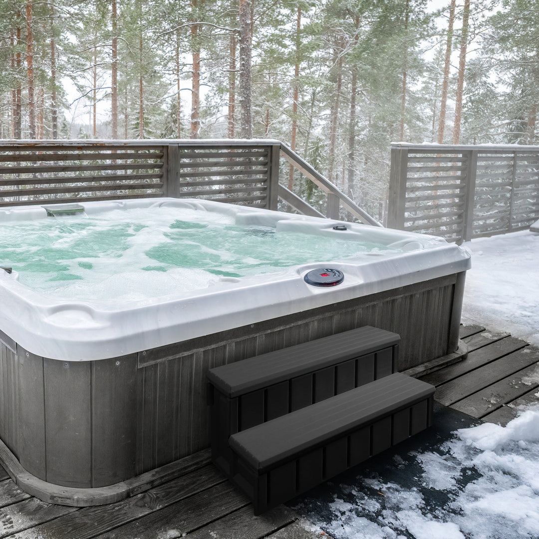 Confer Plastics Leisure Accents Outdoor Spa Hot Tub Storage Steps, Deep Gray - VMInnovations