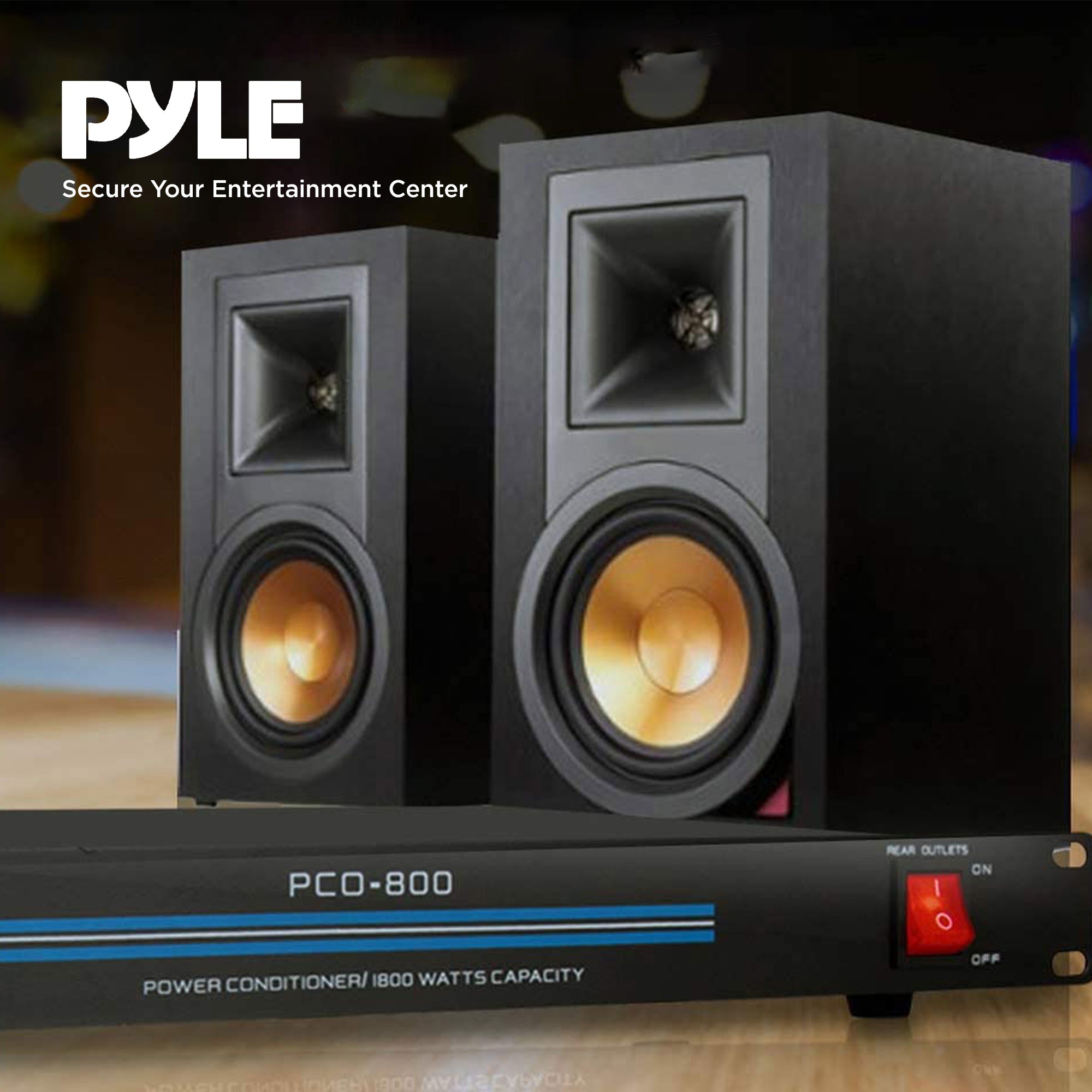 Pyle PCO800 1800 Watt Mount Rack Power Conditioner Surge Protector w/ 8 Outlets - VMInnovations