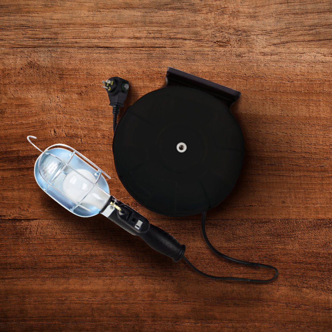 Master Electrician 75W Trouble Light w/ 40 Ft Extension Cord Reel, Housing Only - VMInnovations