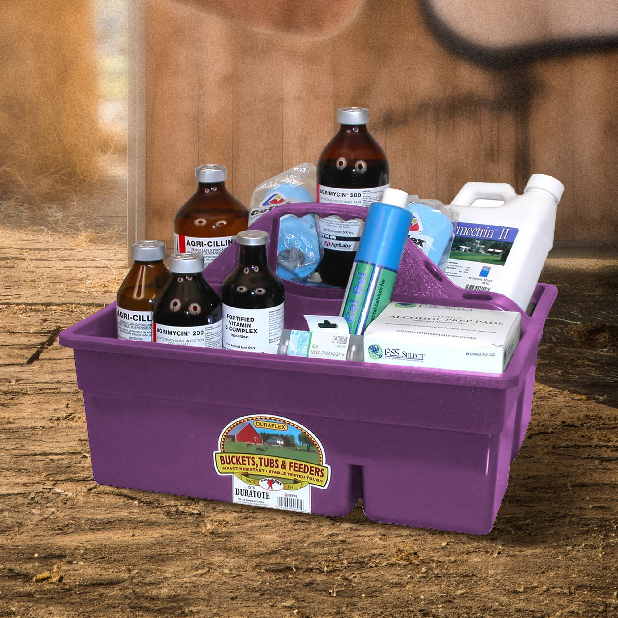 Little Giant Plastic Box Organizer w/2 Compartments & Handle, Purple (Open Box) - VMInnovations