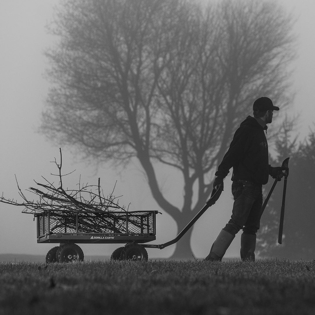 Gorilla Carts Steel Utility Cart Garden Beach Wagon, 900 Pound Capacity, Gray - VMInnovations