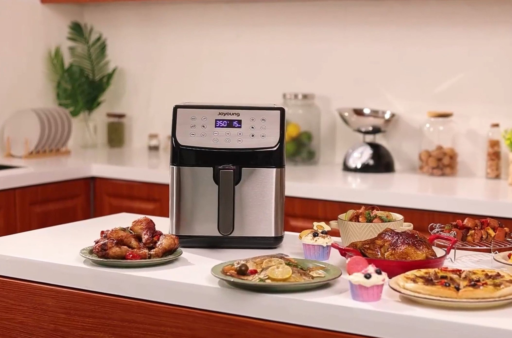 Joyoung JY-590 5.8 Quart Multi Tasker Double Basket Air Fryer w/ LED Touchscreen - VMInnovations