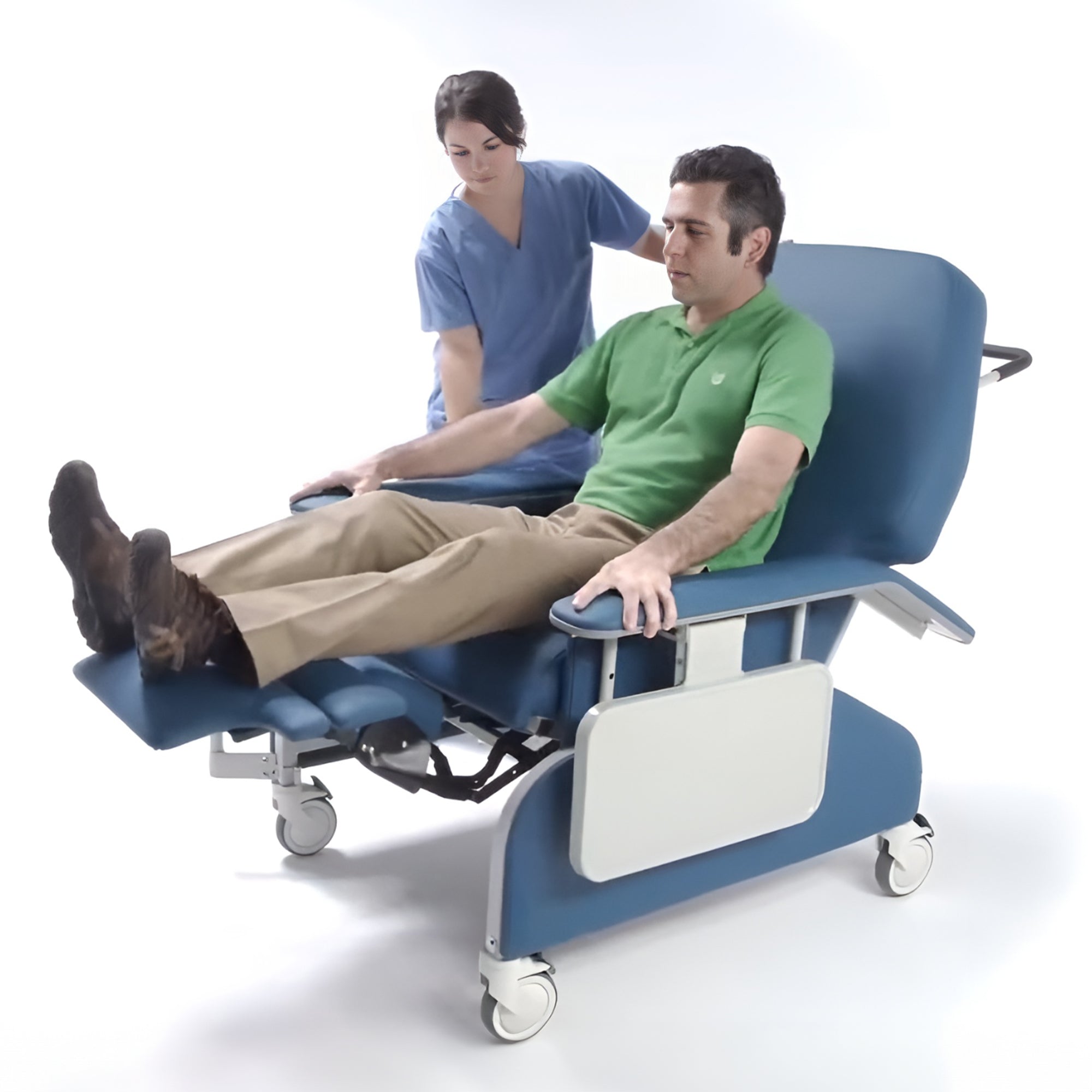 Graham Field Lumex 3 Position Medical Recliner Geri Chair w/ Wheels, Royal Blue - VMInnovations