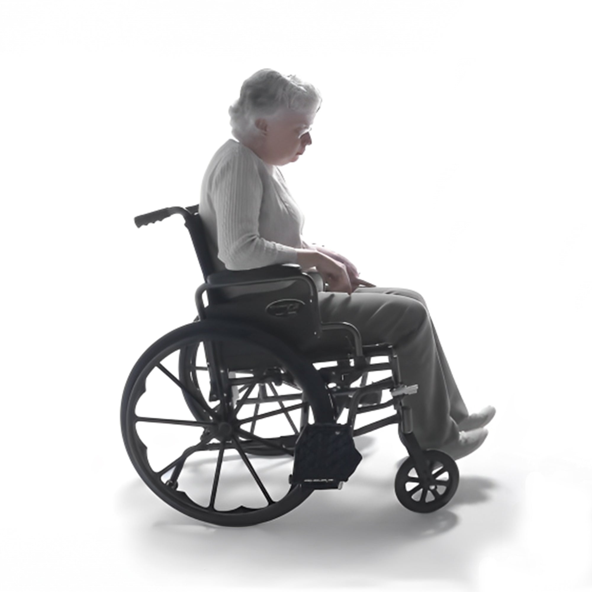 Graham Field Aluminum 24 Inch Durable Bariatric Transportation Wheelchair, Black - VMInnovations