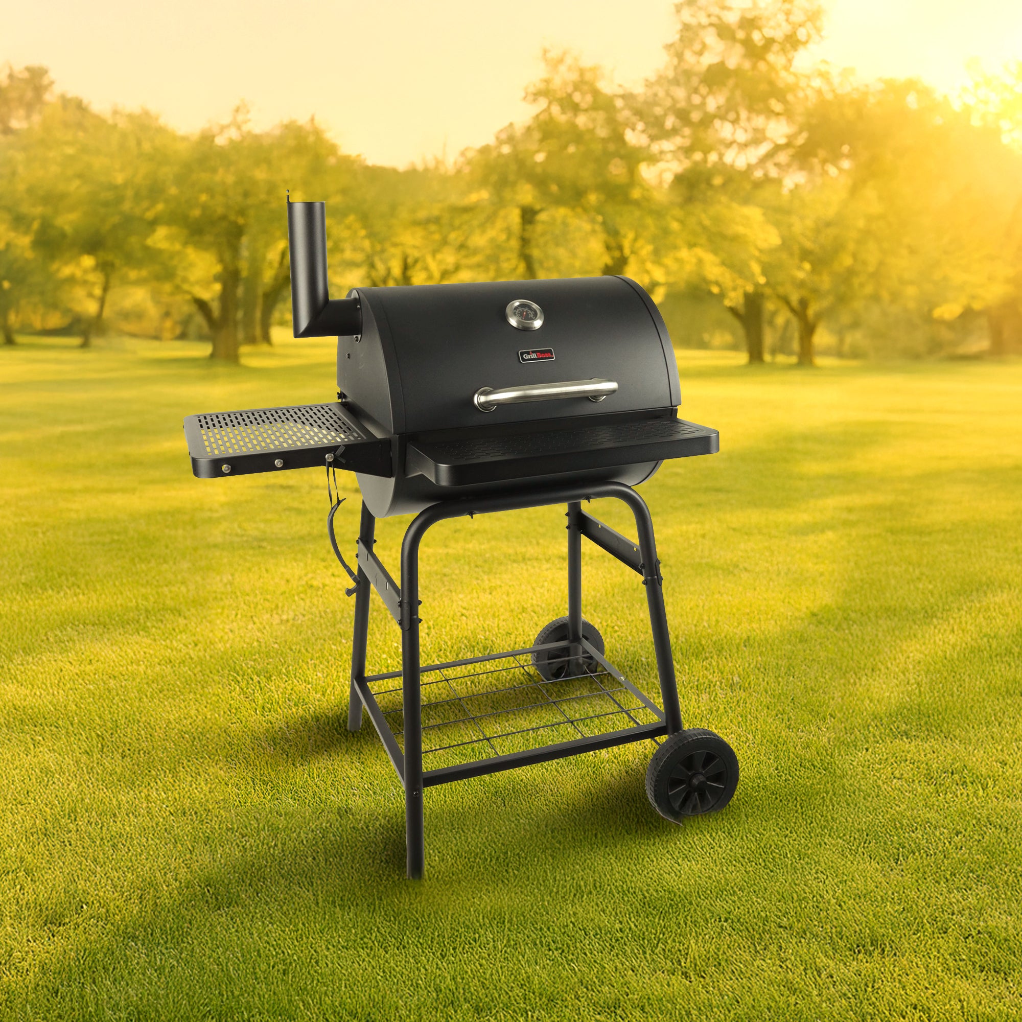 Grill Boss 23" Charcoal Barrel Grill, Adjustable Large Cooking Area (Open Box)