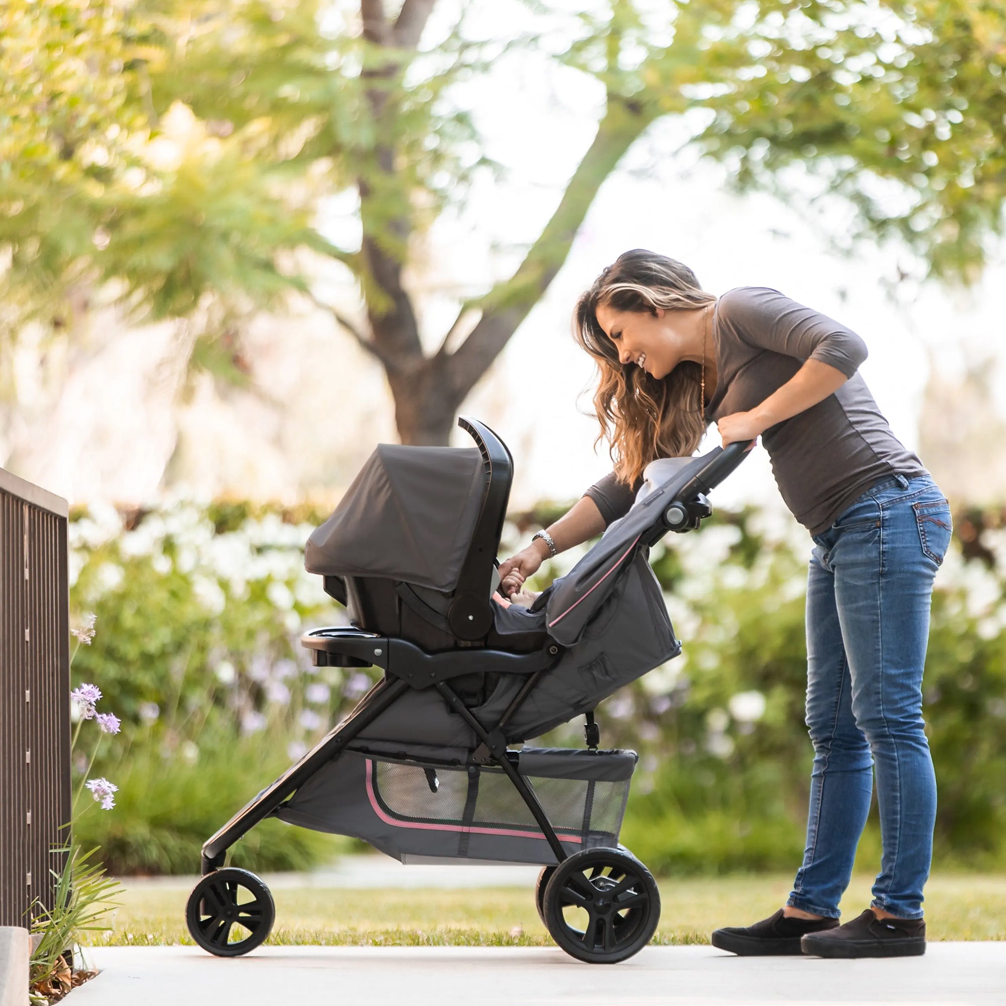 Baby Trend Stroller & EZ-Lift Infant Car Seat, EZ Ride Travel System, Dash Pink - VMInnovations