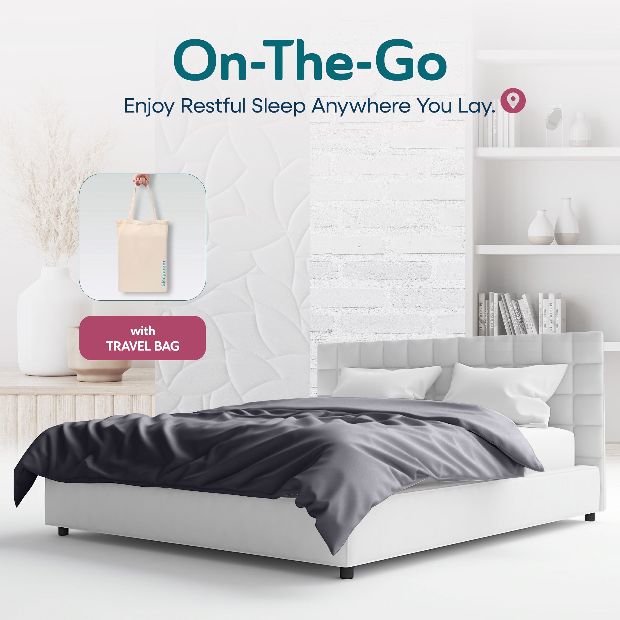 Sleepgram =400 Thread Count Cotton Duvet Cover & Bag, Queen, Grey (Open Box) - VMInnovations