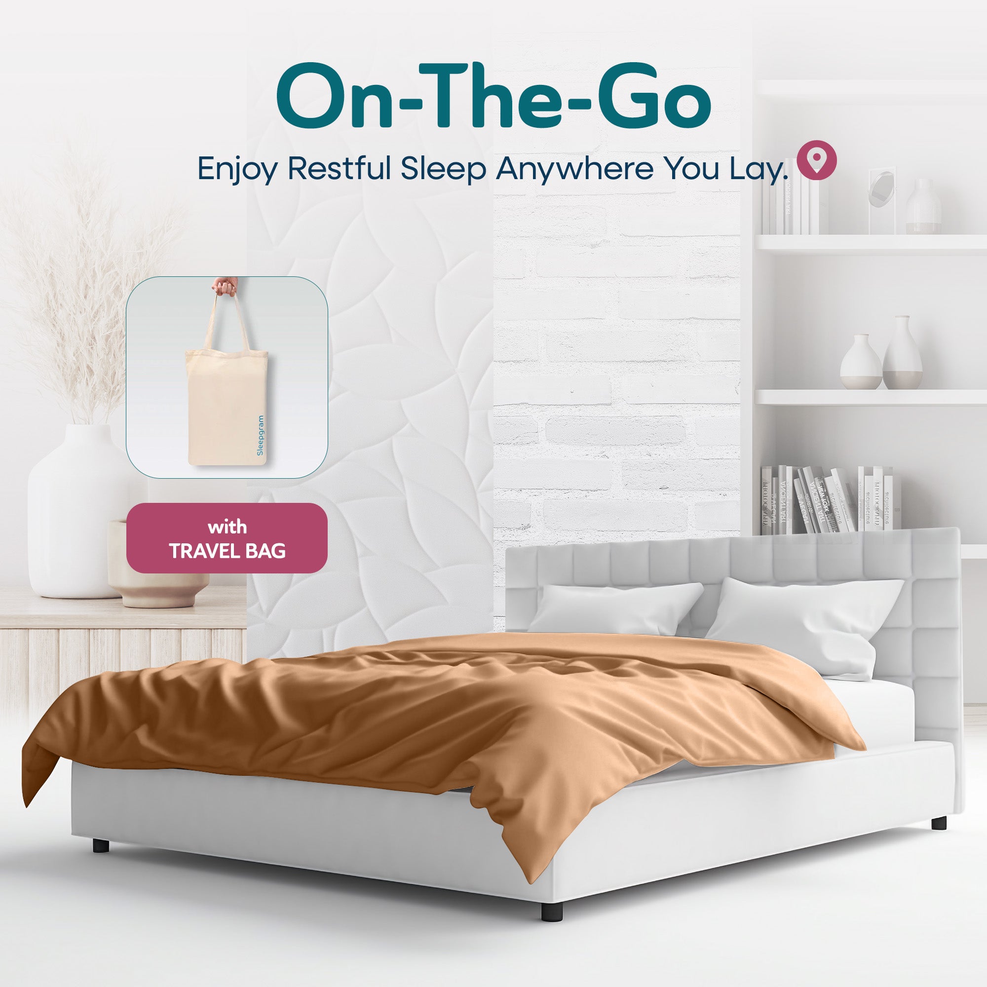 Sleepgram Supima 400 Thread Cotton Duvet Cover and Bag, Queen, Sand (Open Box)