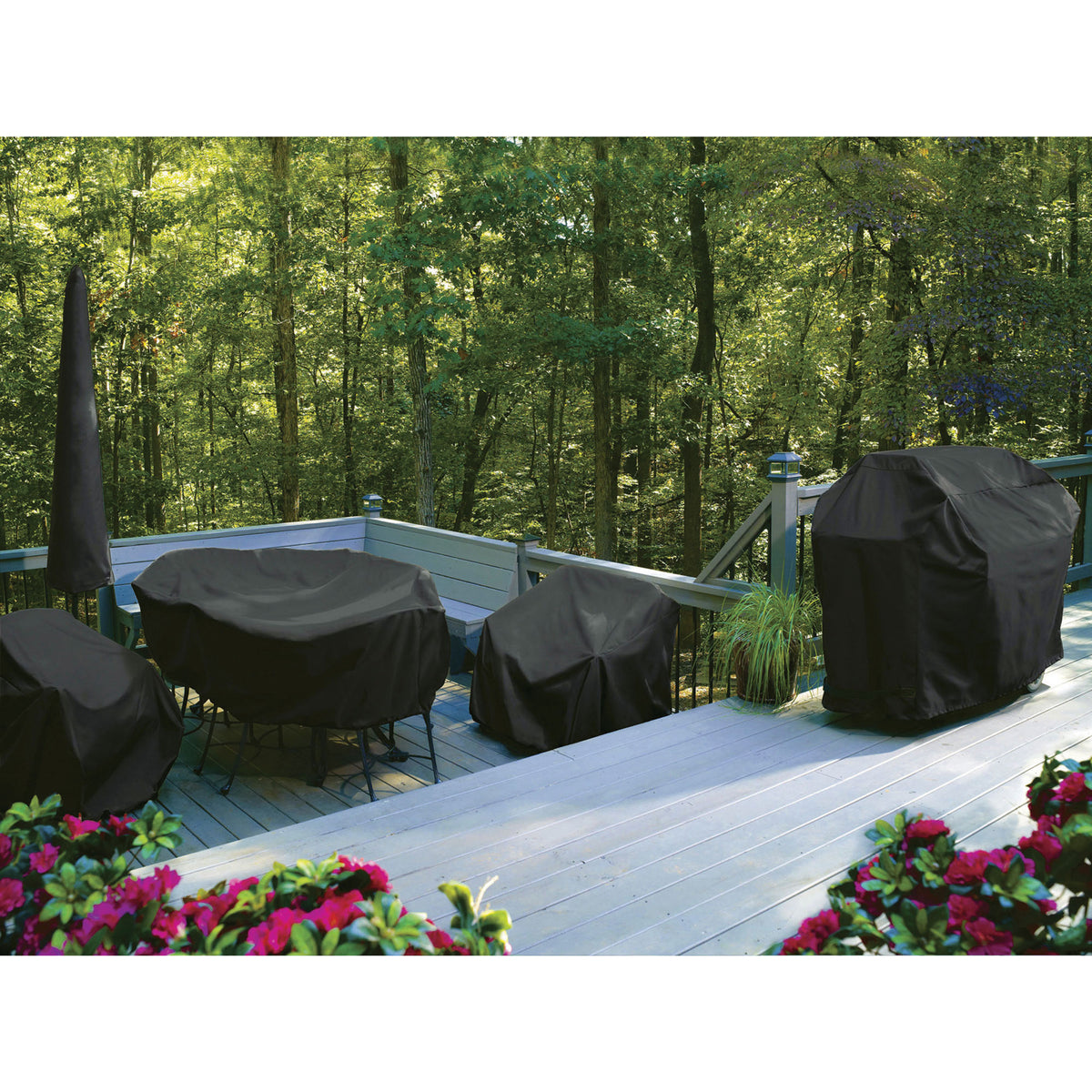 Two Dogs Designs Fire Pit Cover with UV Protection, 60 Inch, Black (Used)