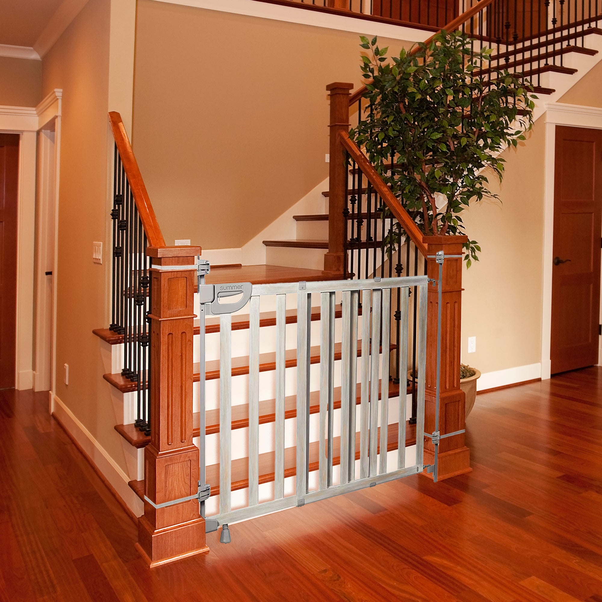 Summer Infant Banister and Stair Wood Safety Gate with Extra Wide Door Design - VMInnovations