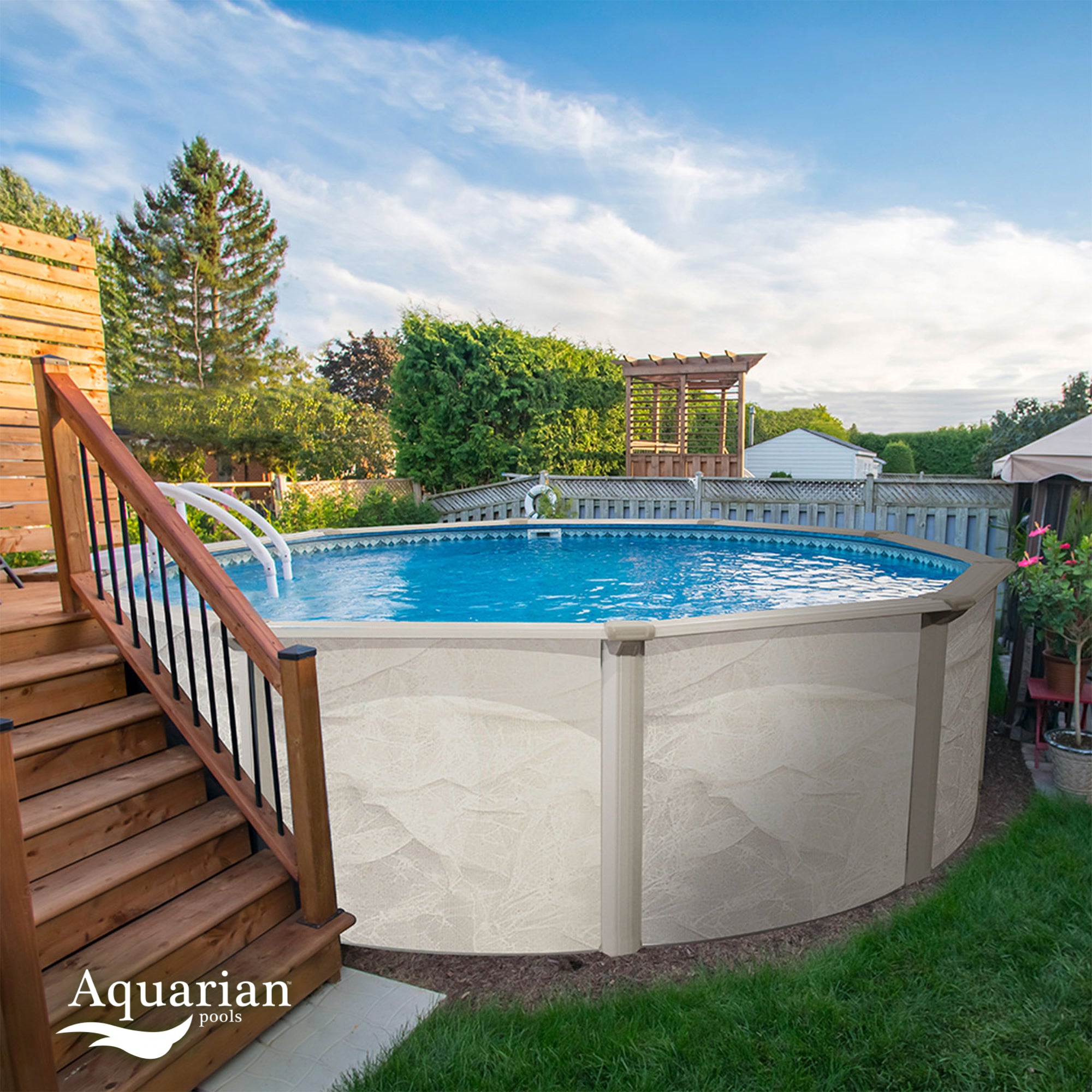 Aquarian Phoenix 18ft x 52in Above Ground Pool w/ Filter, Ladder, Liner, Skimmer - VMInnovations