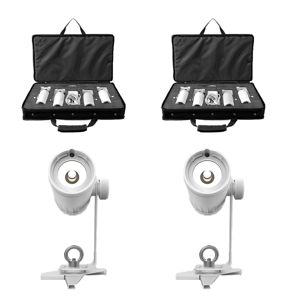 Chauvet DJ EZ Pin Battery Powered LED Spot Stage Lighting Unit, White (2 Pack) - VMInnovations