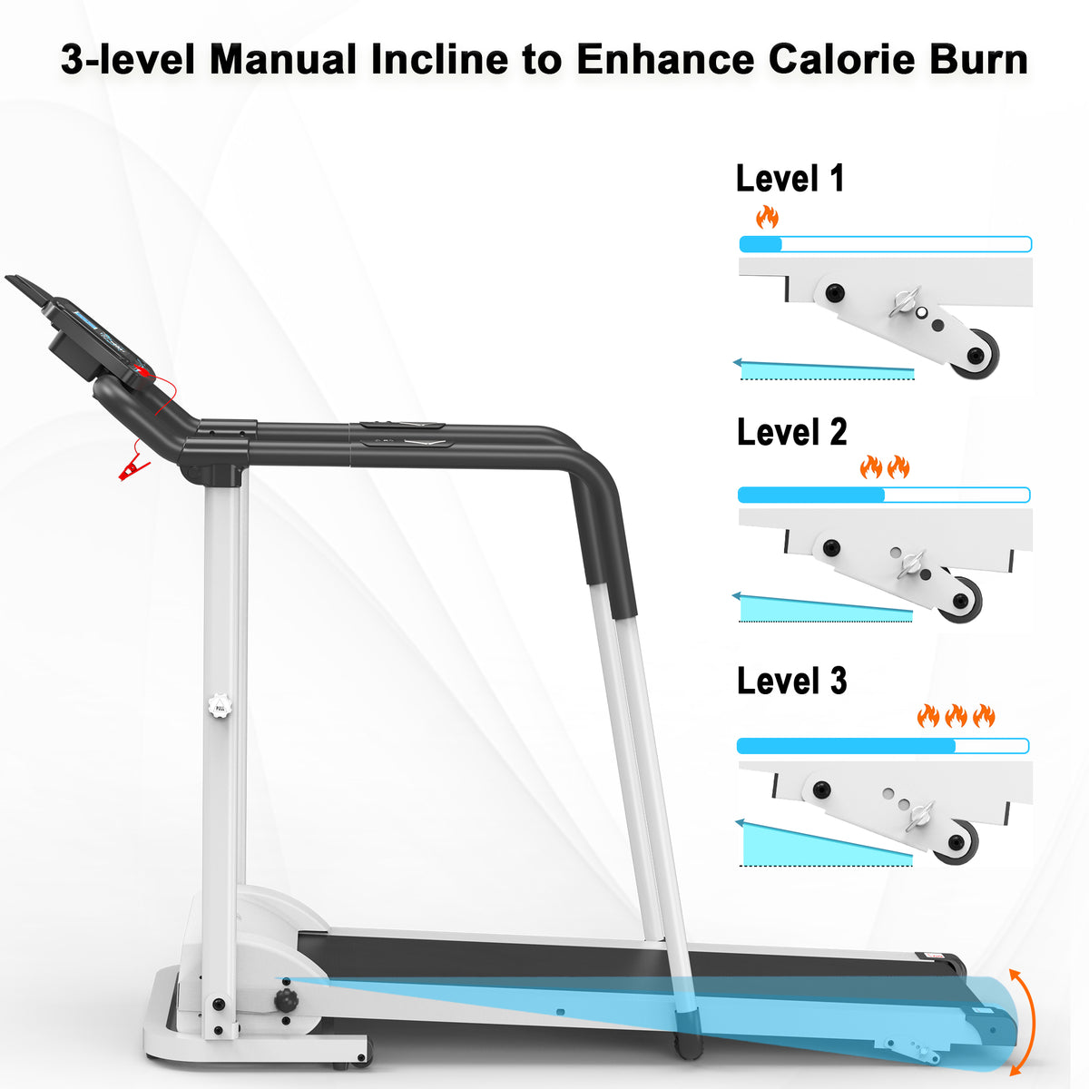 Ksports Rehab Treadmill 2.25 HP Motor, Bluetooth Kinomap, White (Open Box) - VMInnovations