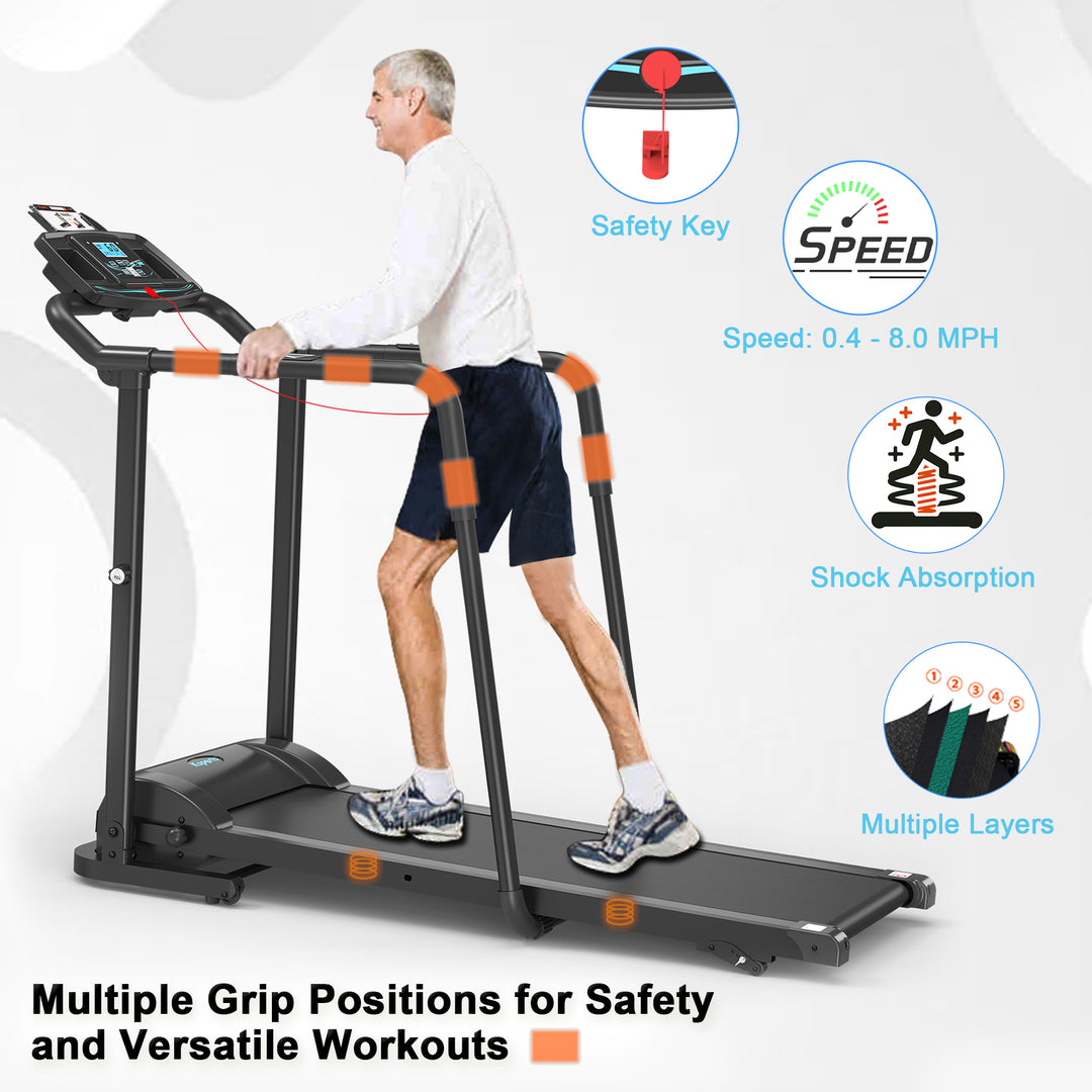Ksports Advanced Rehab Treadmill 2.25 Horsepower Motor, Bluetooth Kinomap, Black - VMInnovations