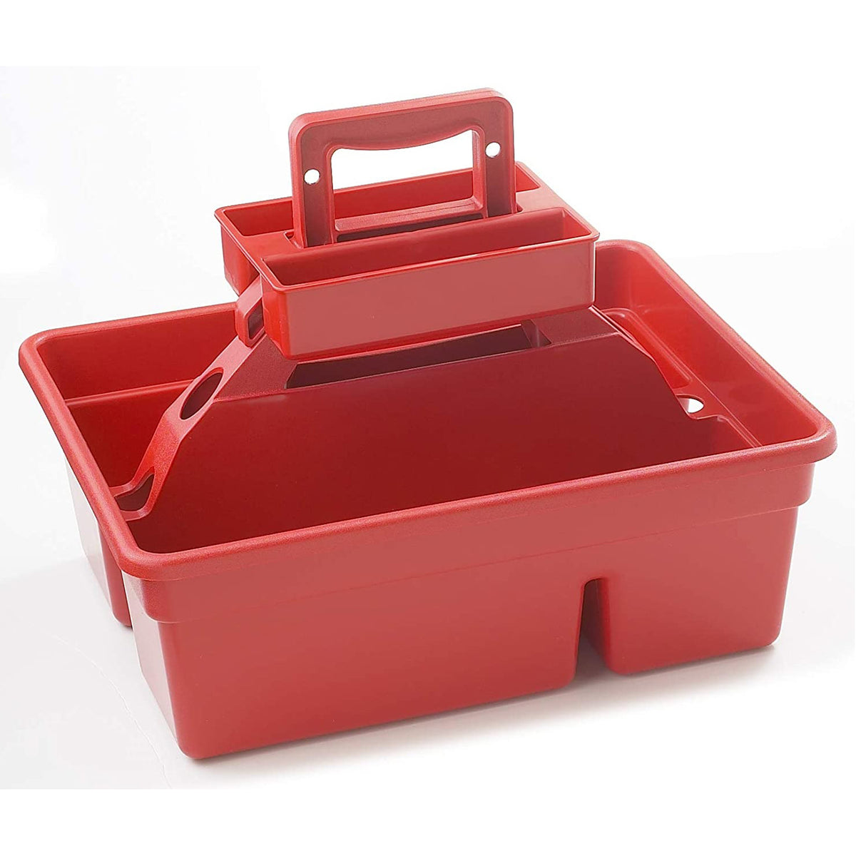 Little Giant DuraTote Step Stool & Tote Box w/Carrying Handle, Red (Open Box)