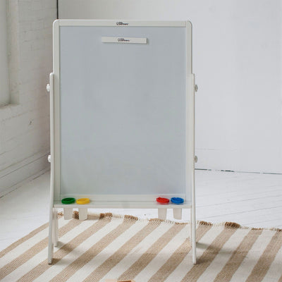 Little Partners Adjustable 2 Sided Chalk and Dry Erase White Board Art Easel