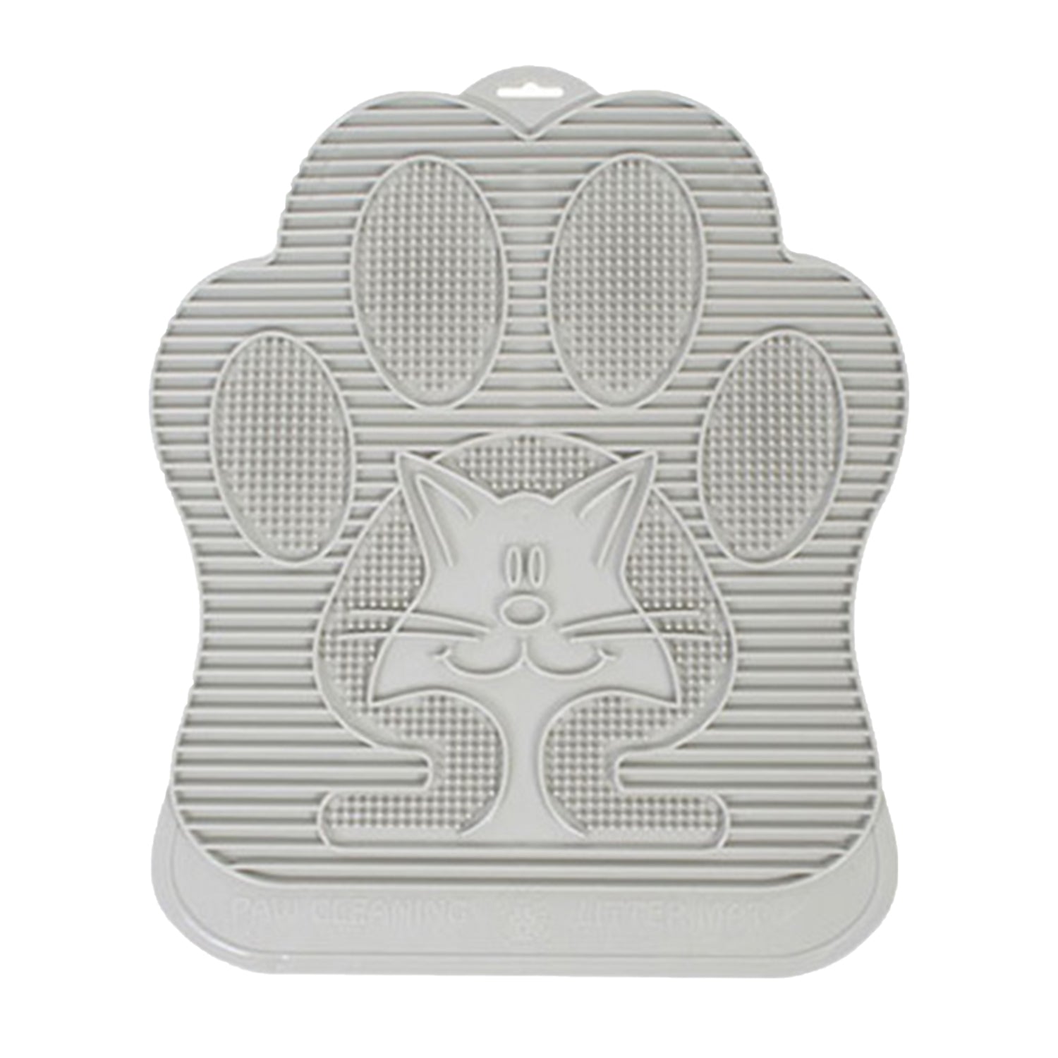 Omega Paw Paw Cleaning Cat Litter Box Mat for Floor and Carpet, Grey (2 Pack) - VMInnovations