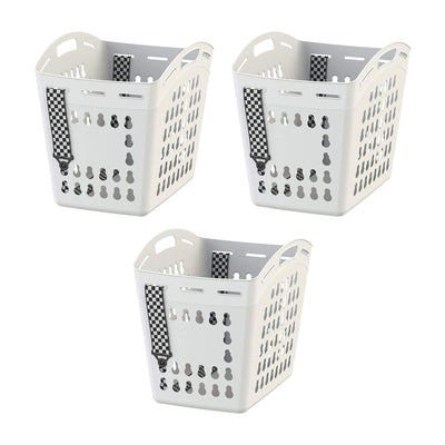 United Solutions Flexible Hands Free Home Laundry Basket Hamper, White (3 Pack)