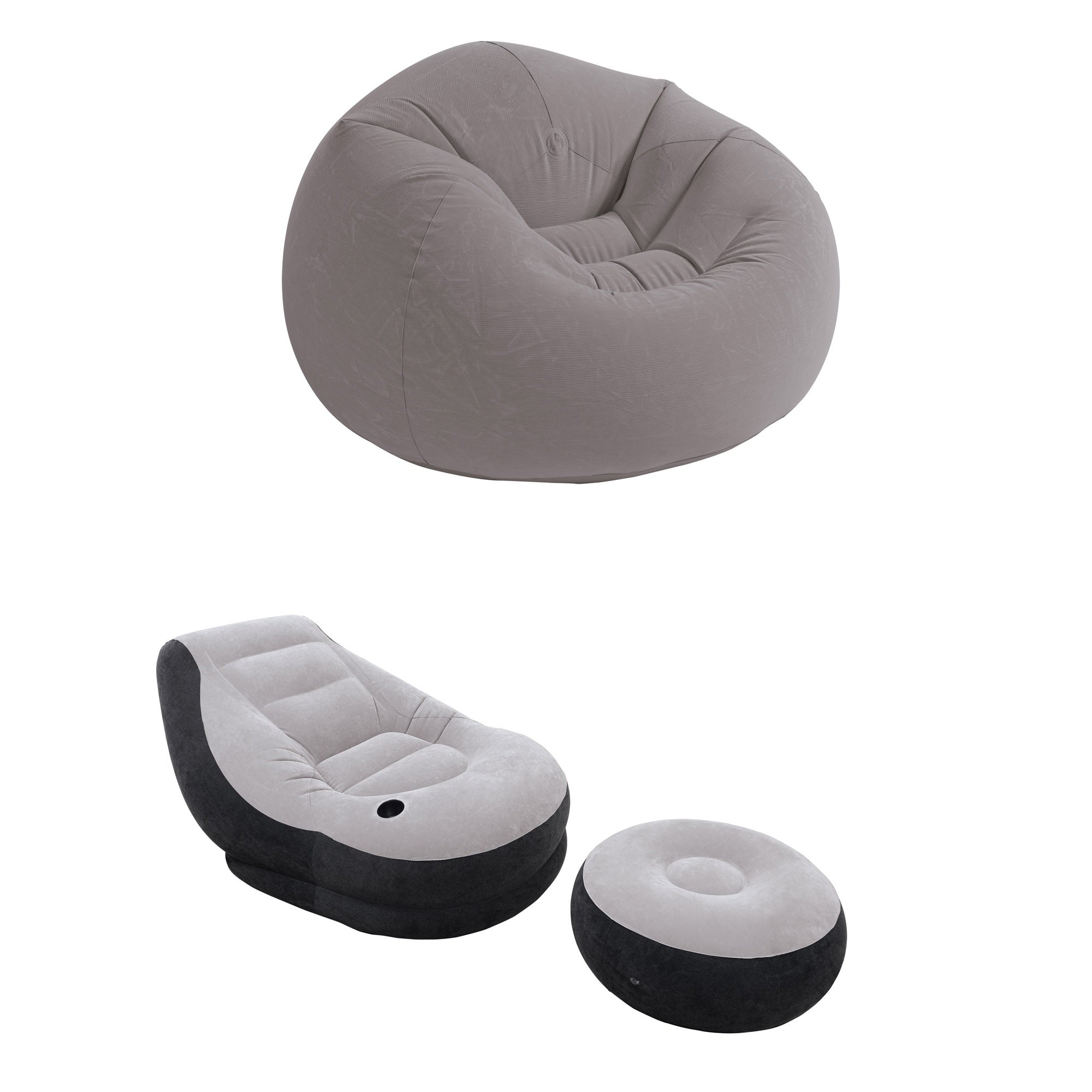 Intex Inflatable Beanless Bean Bag Chair & Intex Inflatable Ultra Lounge Chair