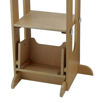 Little Partners Explore N Store Tower Adjustable Height Wood Step Stool, Natural