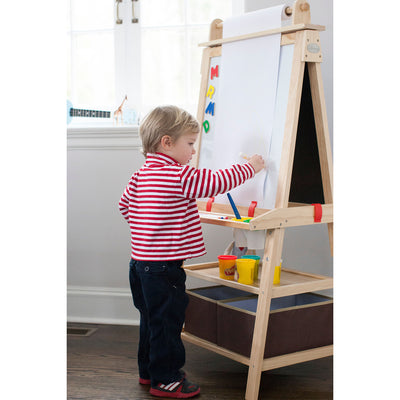 Little Partners Deluxe Learn N Play Kids Chalk & White Board Art Easel, Natural