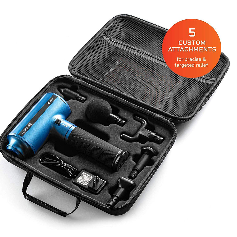 Lifepro LPFSNFXBLU Fusion FX Heated Percussion Massage Gun with 5 Attachments