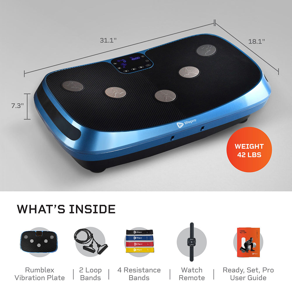 Lifepro LPRMXBLU Rublex Vibration Plate Body Exercise Workout Equipment Machine