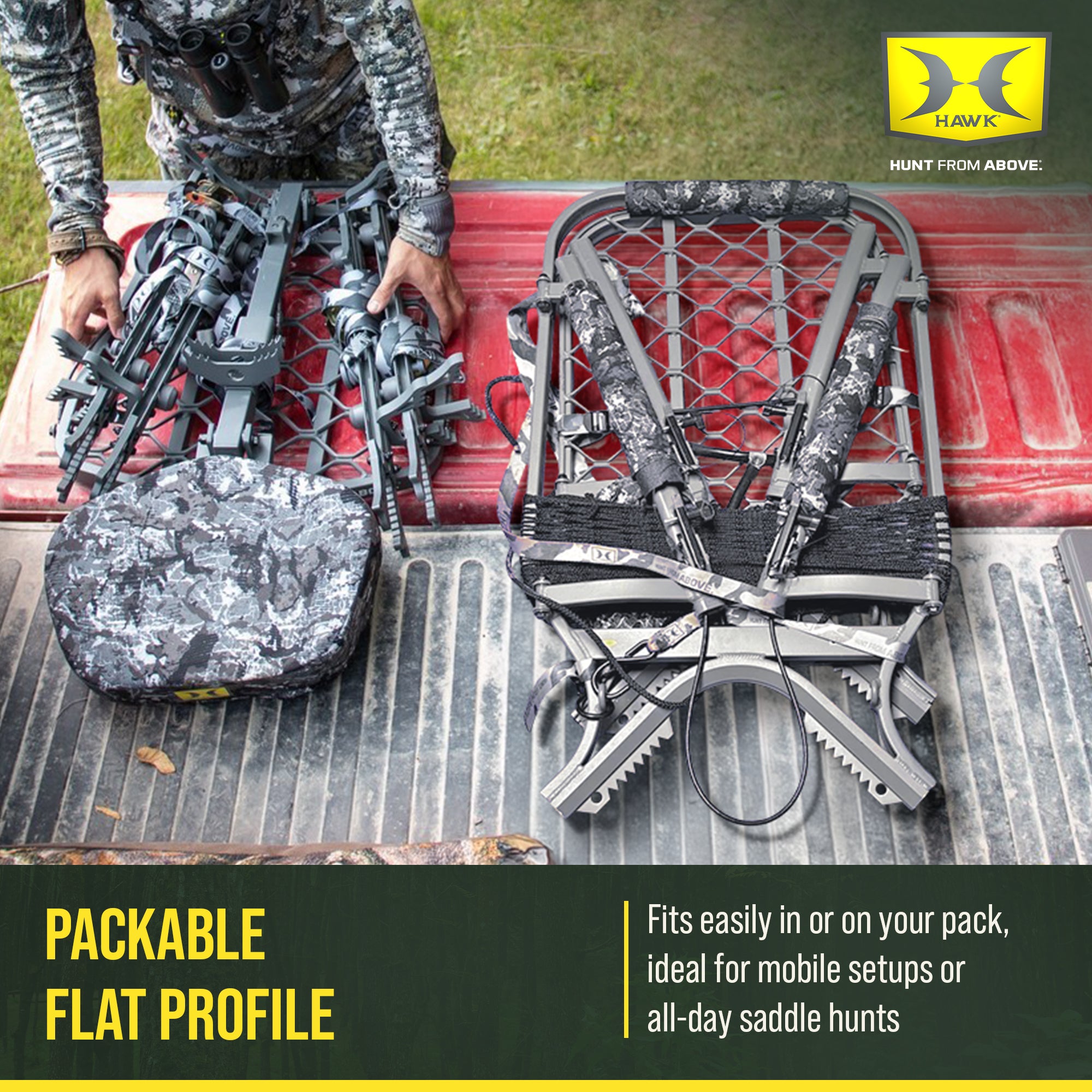 Hawk Ultra-Lite Climber, Tree Stand Hunting Gear, Hammock Net Seat, 38.75x23.25" - VMInnovations