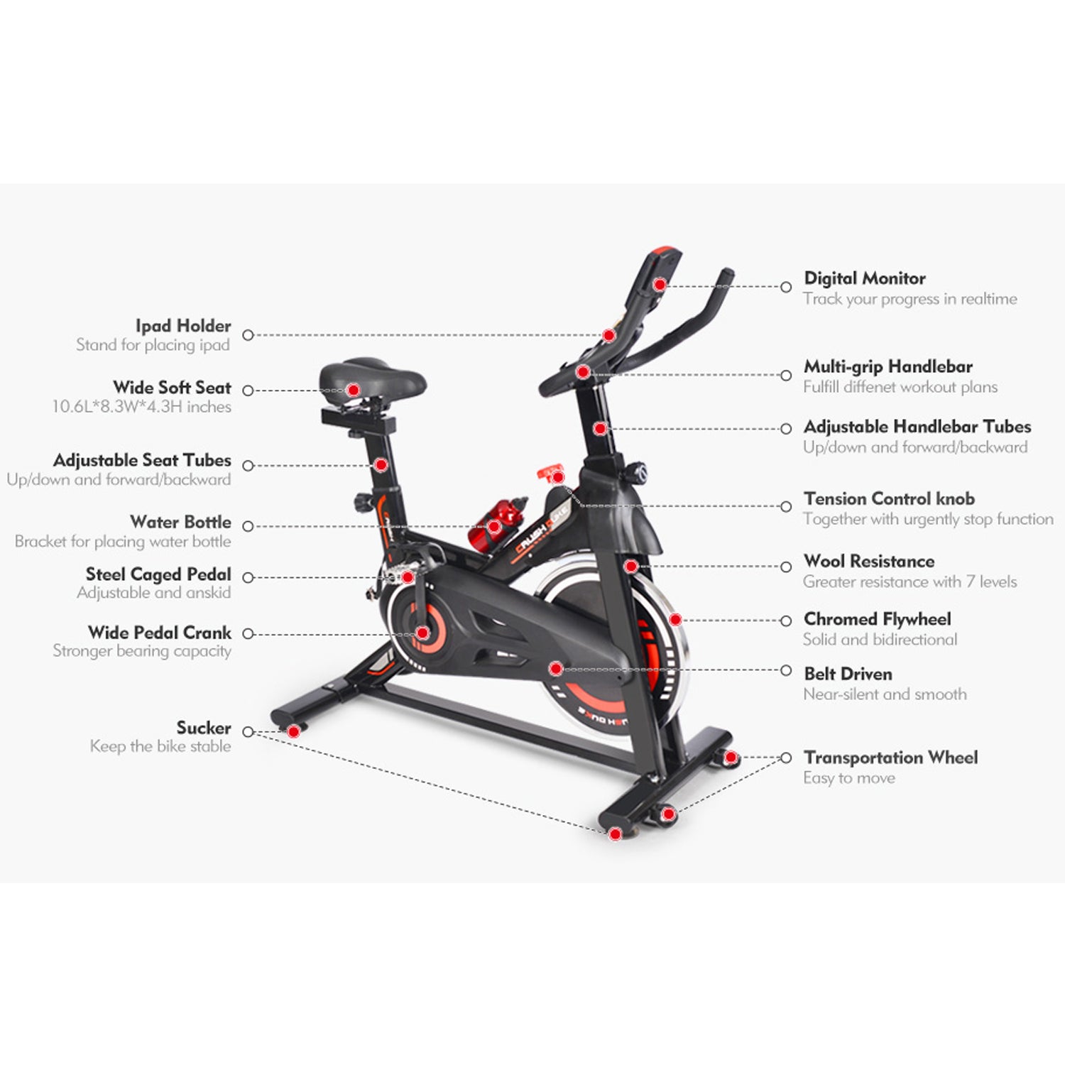 MBB Stationary Cycling Exercise Bike and Wonder Master Abdominal Workout Chair - VMInnovations