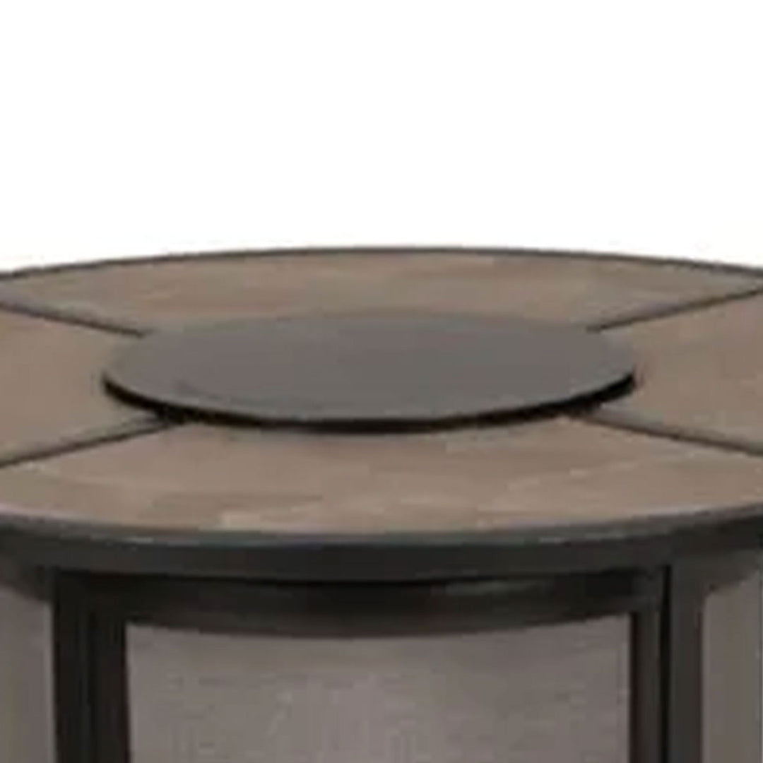 Four Seasons Courtyard Edison Park 54 Inch LP Gas Fire Pit Table, Gray Finish - VMInnovations