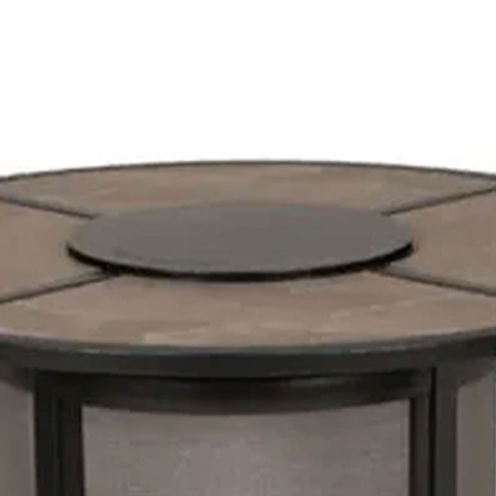 Four Seasons Courtyard Edison Park 54 Inch LP Gas Fire Pit Table, Gray Finish - VMInnovations